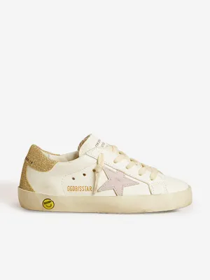 Mädchen Leder Super-Star Classic Turnschuhe in Weiß