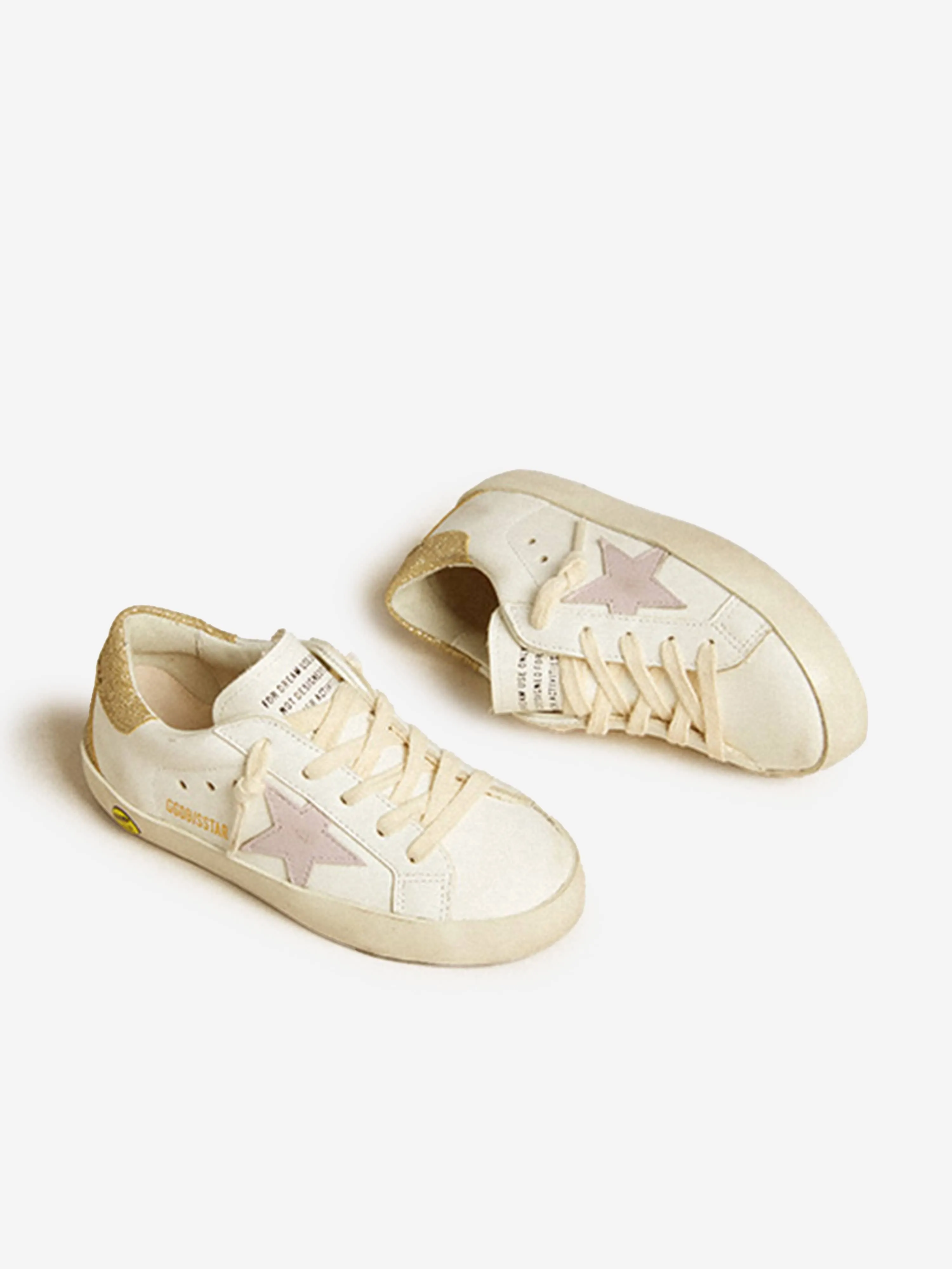 Mädchen Leder Super-Star Classic Turnschuhe in Weiß