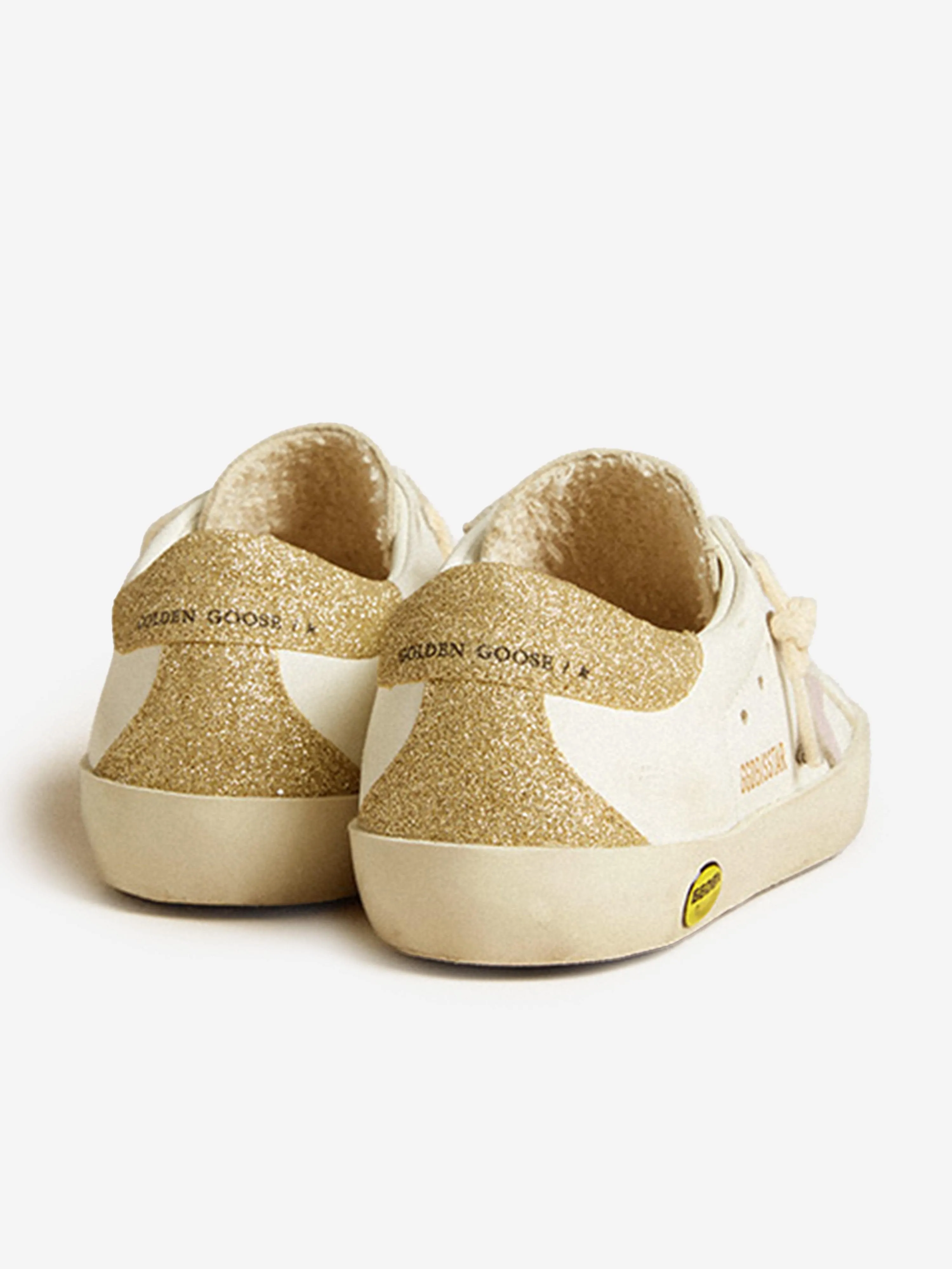 Mädchen Leder Super-Star Classic Turnschuhe in Weiß