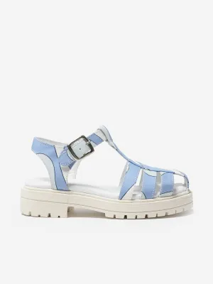 Mädchen Poplin Sandalen in Blau