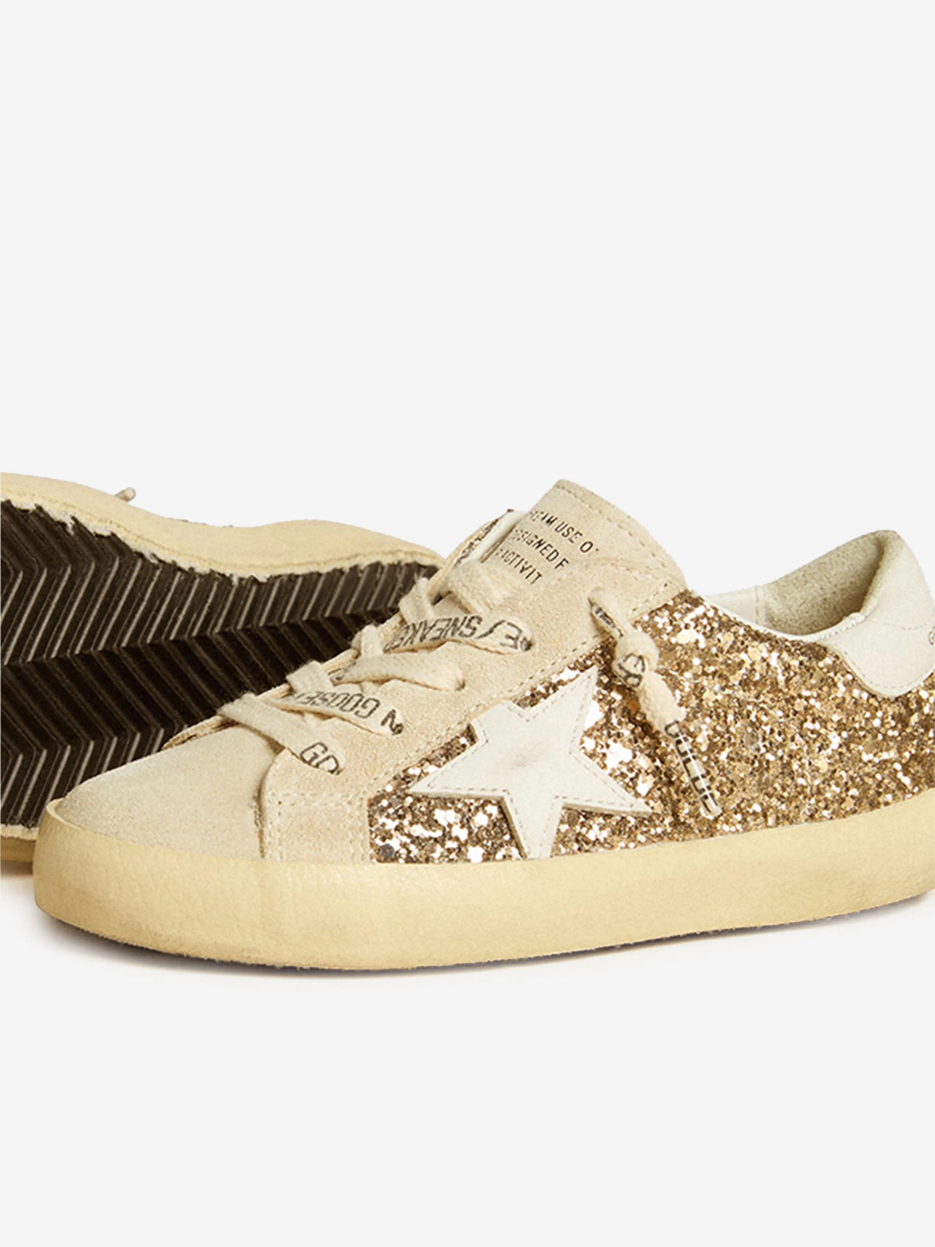 Mädchen Super-Star Glitzer Turnschuhe in Beige