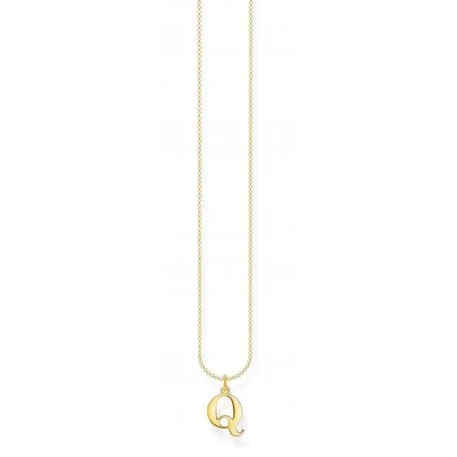 Vergoldete Buchstaben-Q-Halskette KE2026-413-39-L45V Thomas Sabo Halsketten
