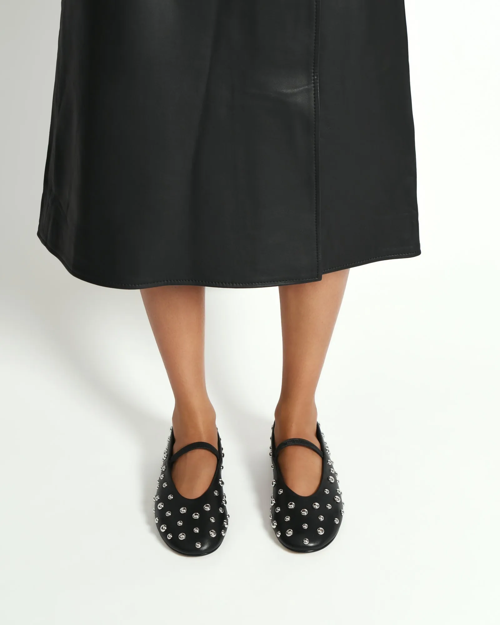GOLDIE CASUAL FLATS SCHWARZES LEDER
