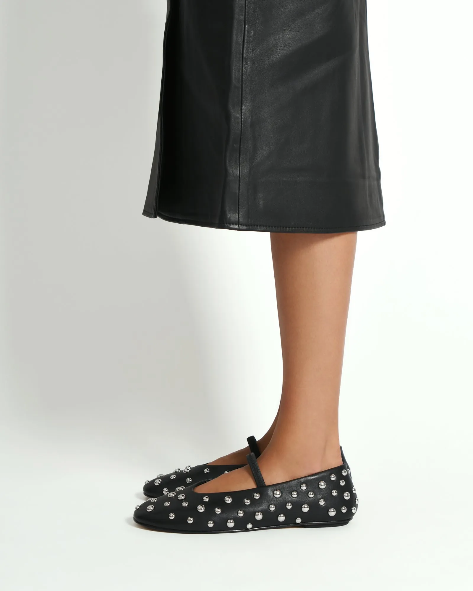 GOLDIE CASUAL FLATS SCHWARZES LEDER