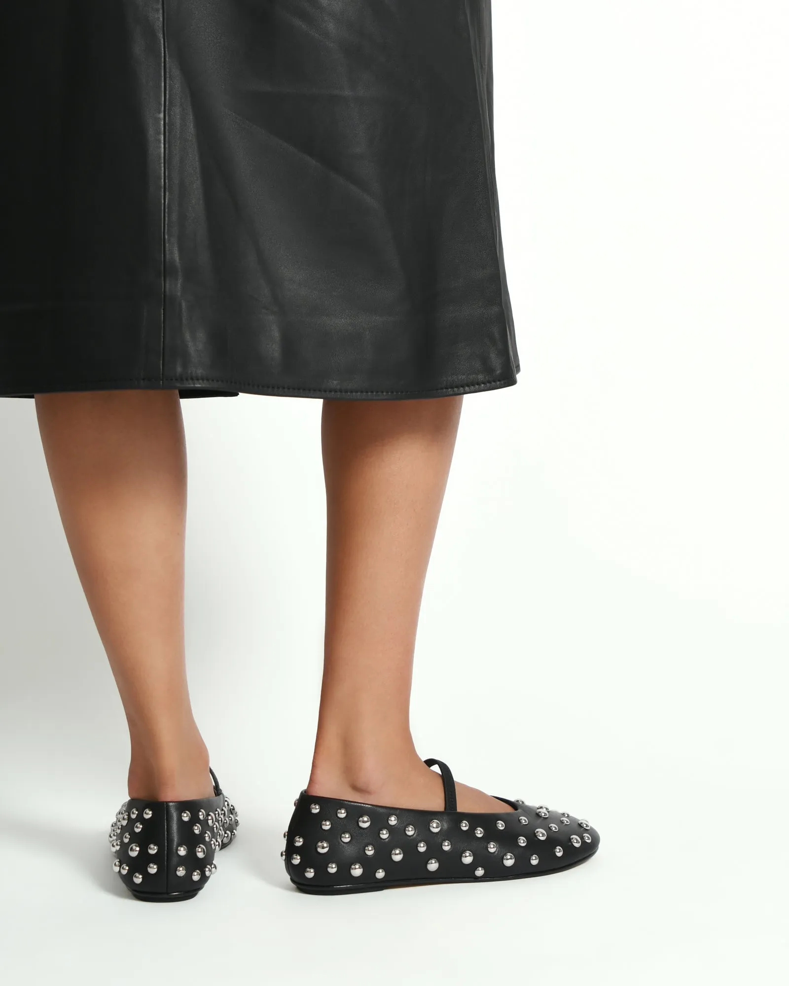 GOLDIE CASUAL FLATS SCHWARZES LEDER