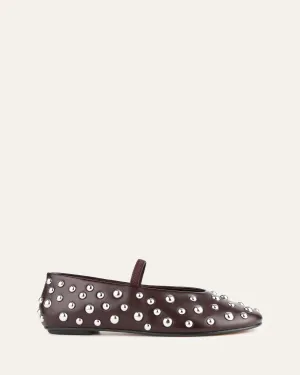 GOLDIE CASUAL FLATS MERLOT LEDER