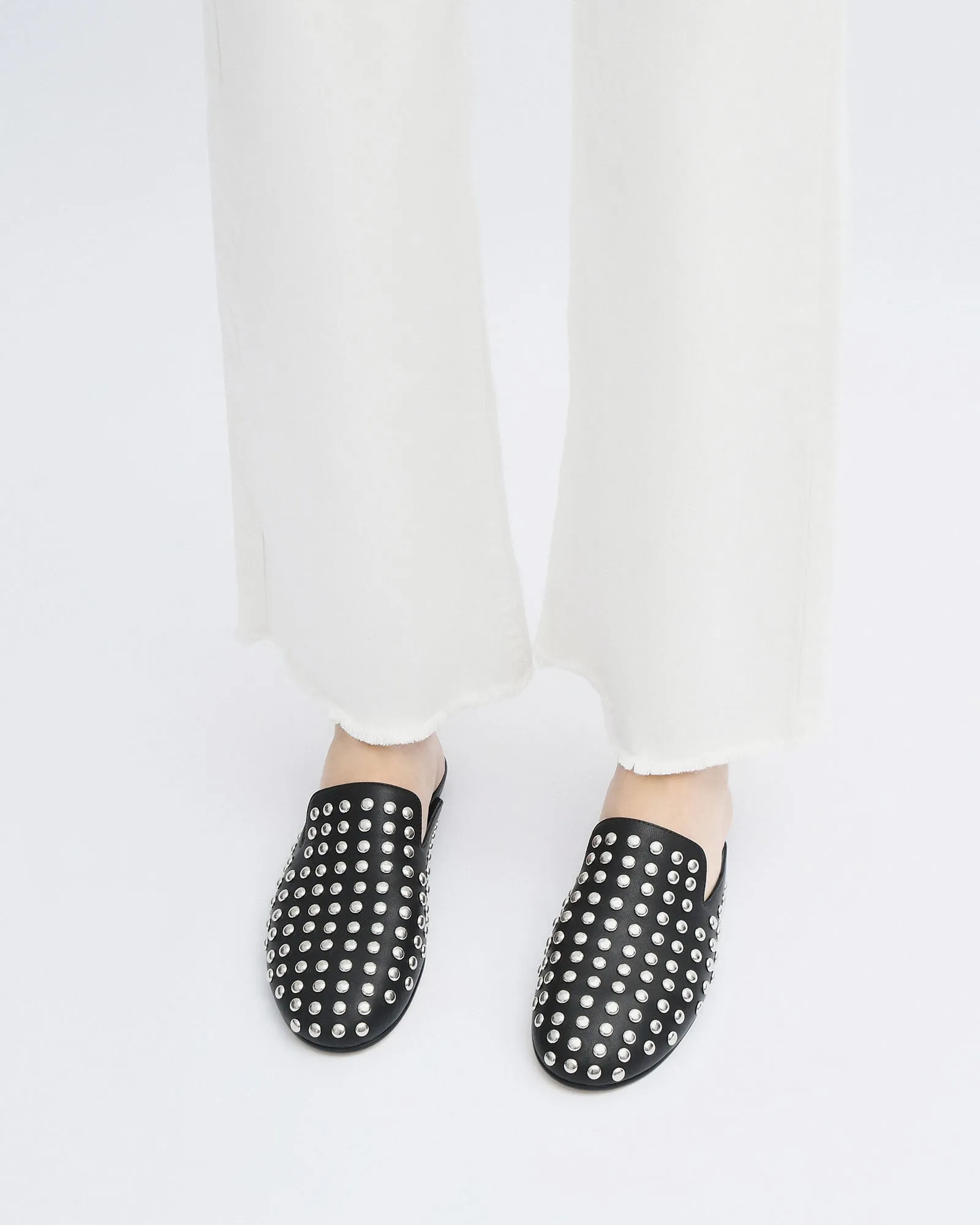 GRACIE CASUAL FLATS SCHWARZES LEDER