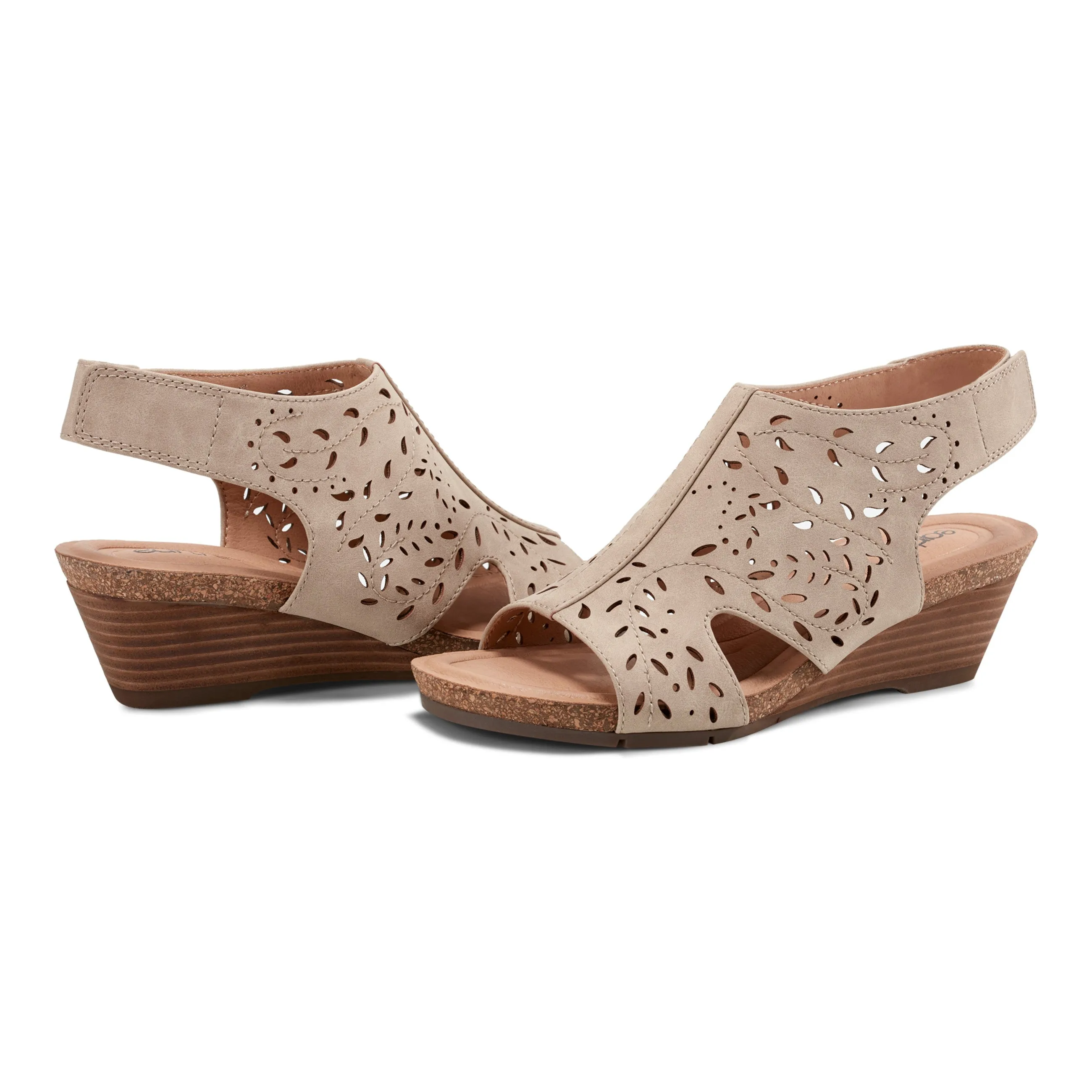 Halin Rundspitze Freizeit-Slingback Keilabsatz Sandalen