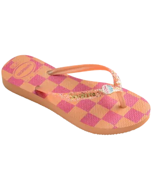 Havaianas Schuhe Mädchen Slim Glitzer Trendige Flip-Flops in Pfirsich