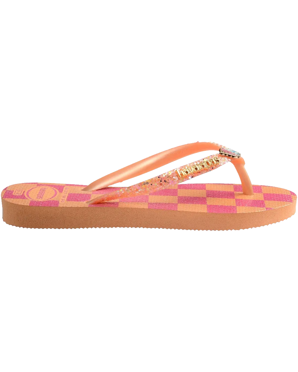 Havaianas Schuhe Mädchen Slim Glitzer Trendige Flip-Flops in Pfirsich