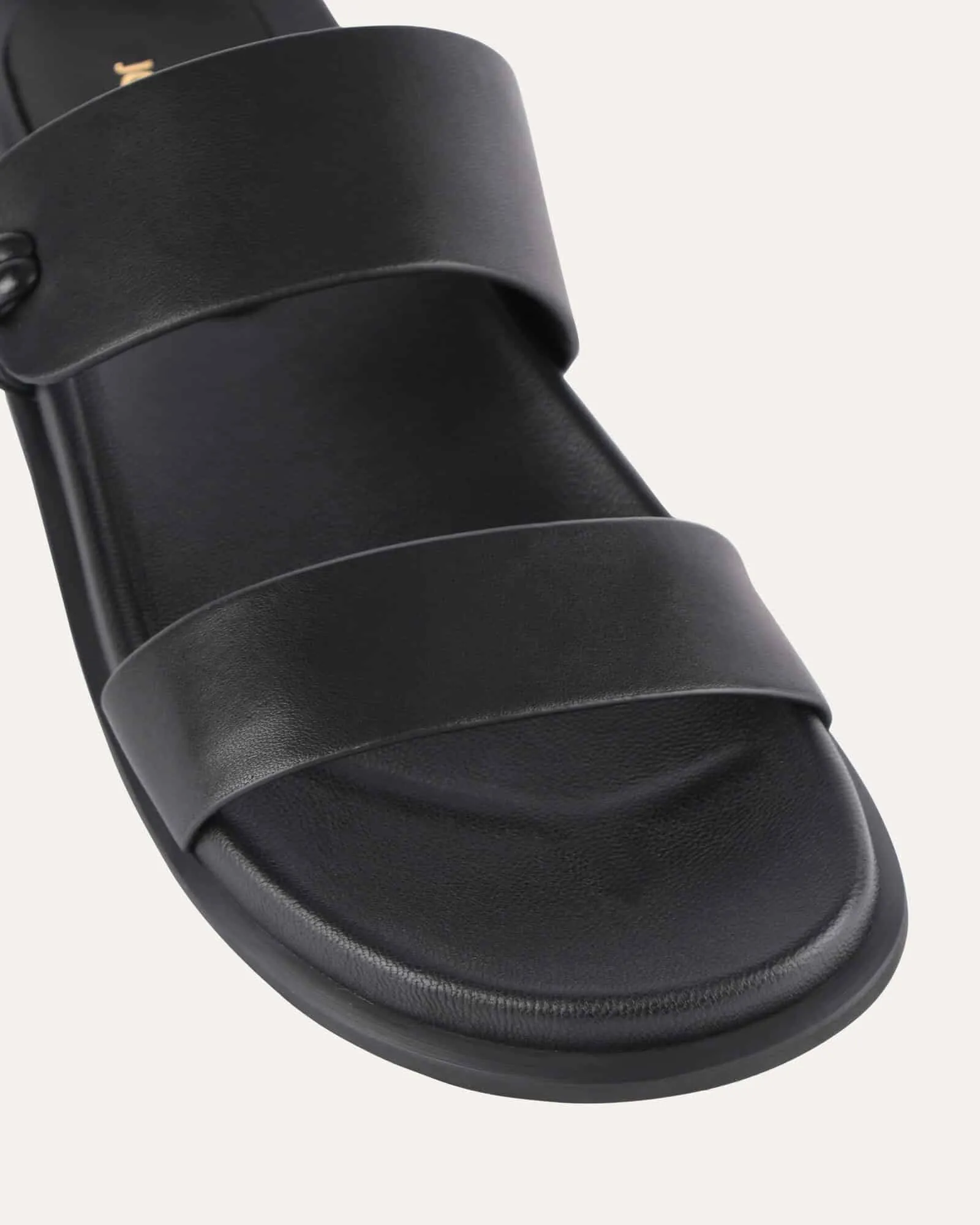 HAYES FLACHER SANDALEN AUS SCHWARZEM LEDER