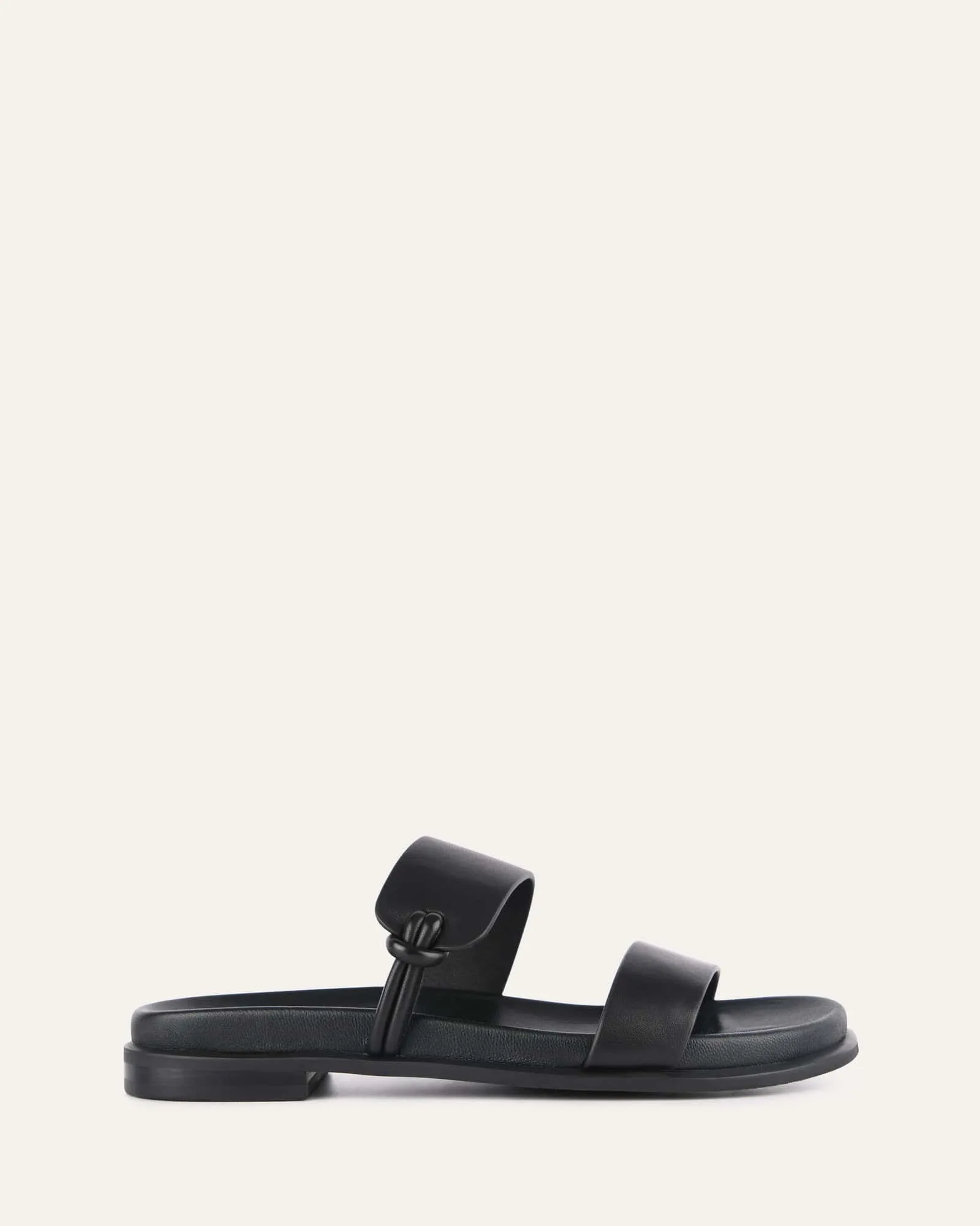HAYES FLACHER SANDALEN AUS SCHWARZEM LEDER