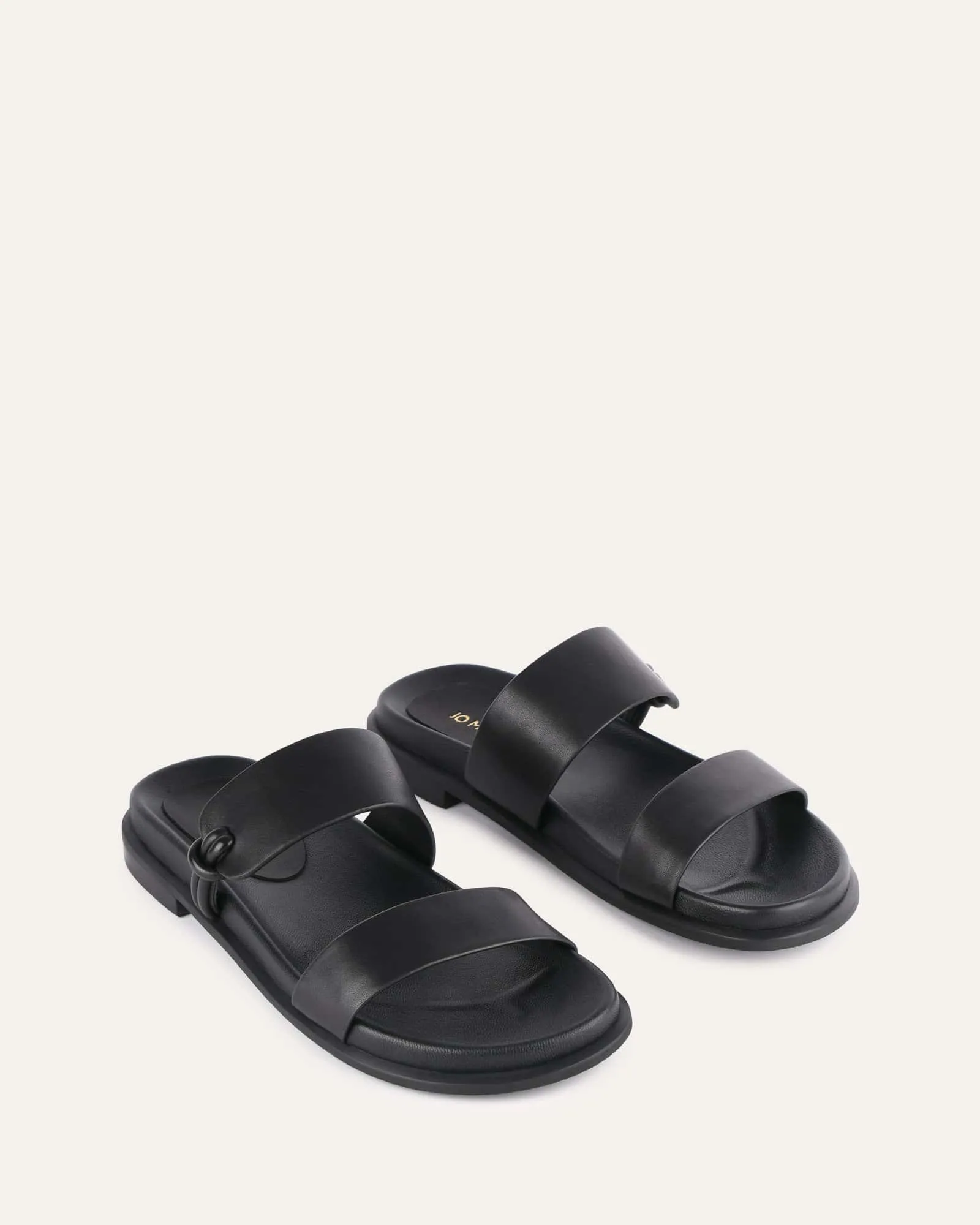 HAYES FLACHER SANDALEN AUS SCHWARZEM LEDER