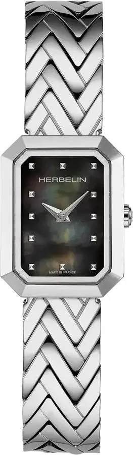 Herbelin Uhren Herbelin Octogone Rechteck Schwarze MOP-Uhr