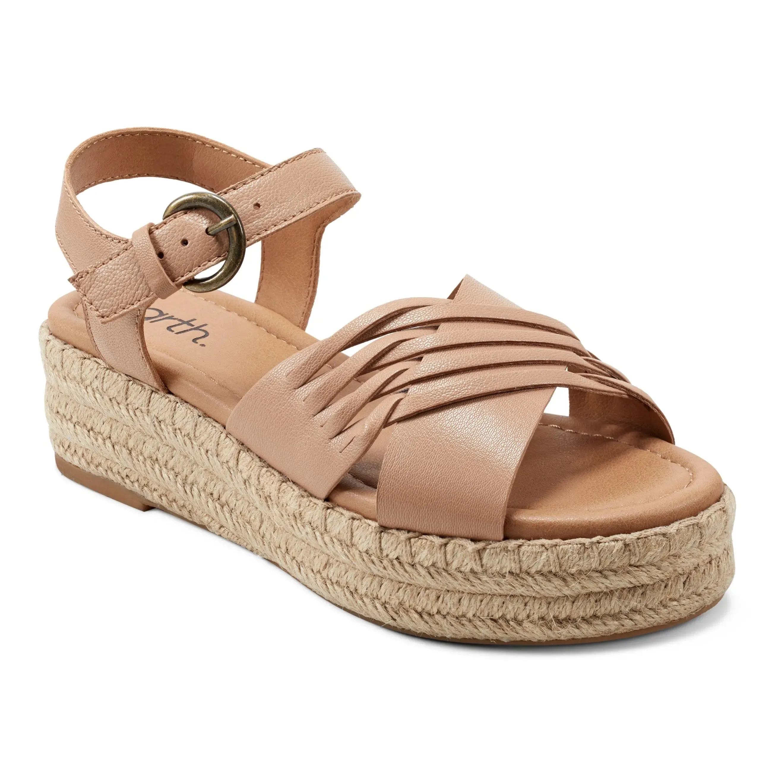 Hilda Freizeit-Espadrilles mit offener Spitze und Plateauabsatz