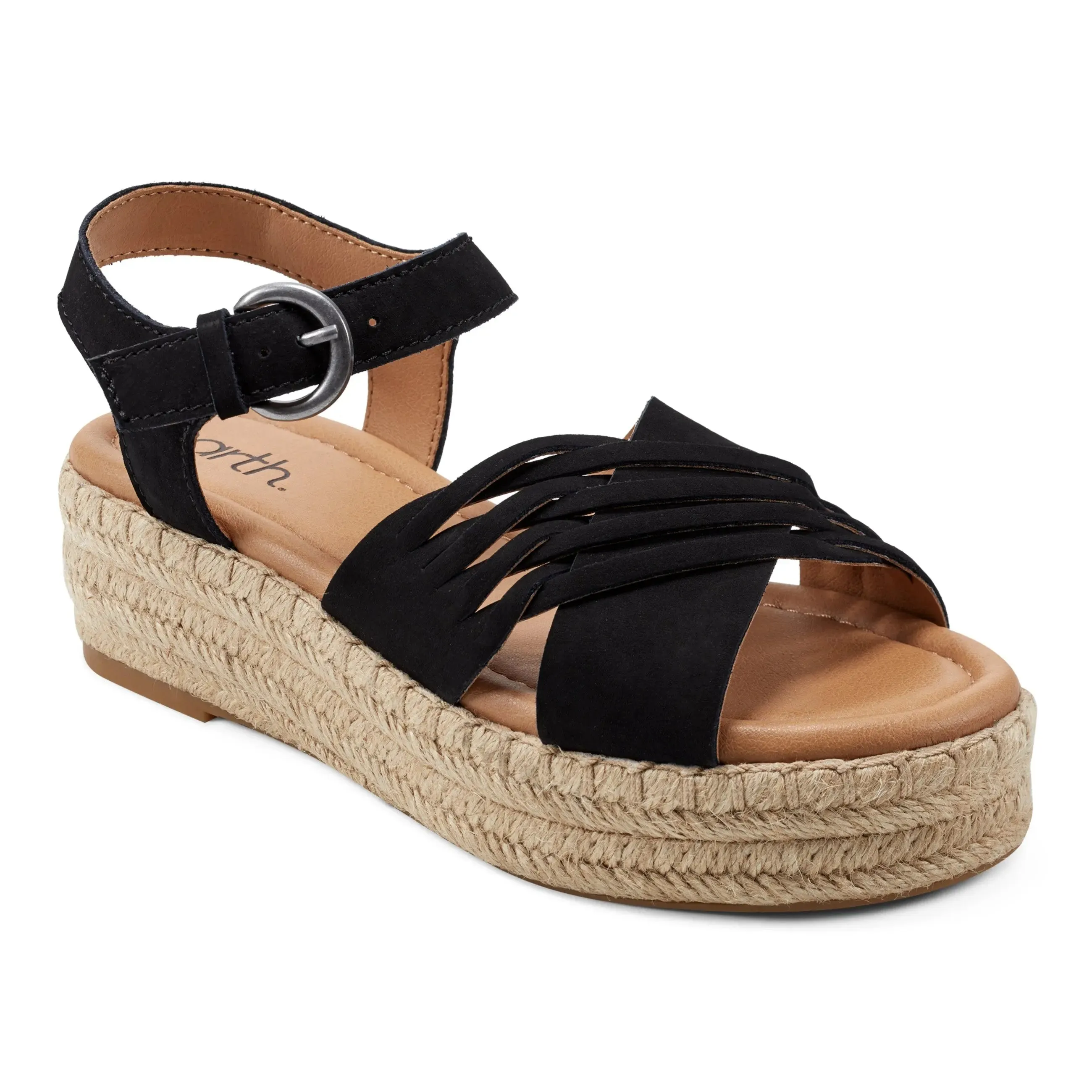 Hilda Freizeit-Espadrilles mit offener Spitze und Plateauabsatz