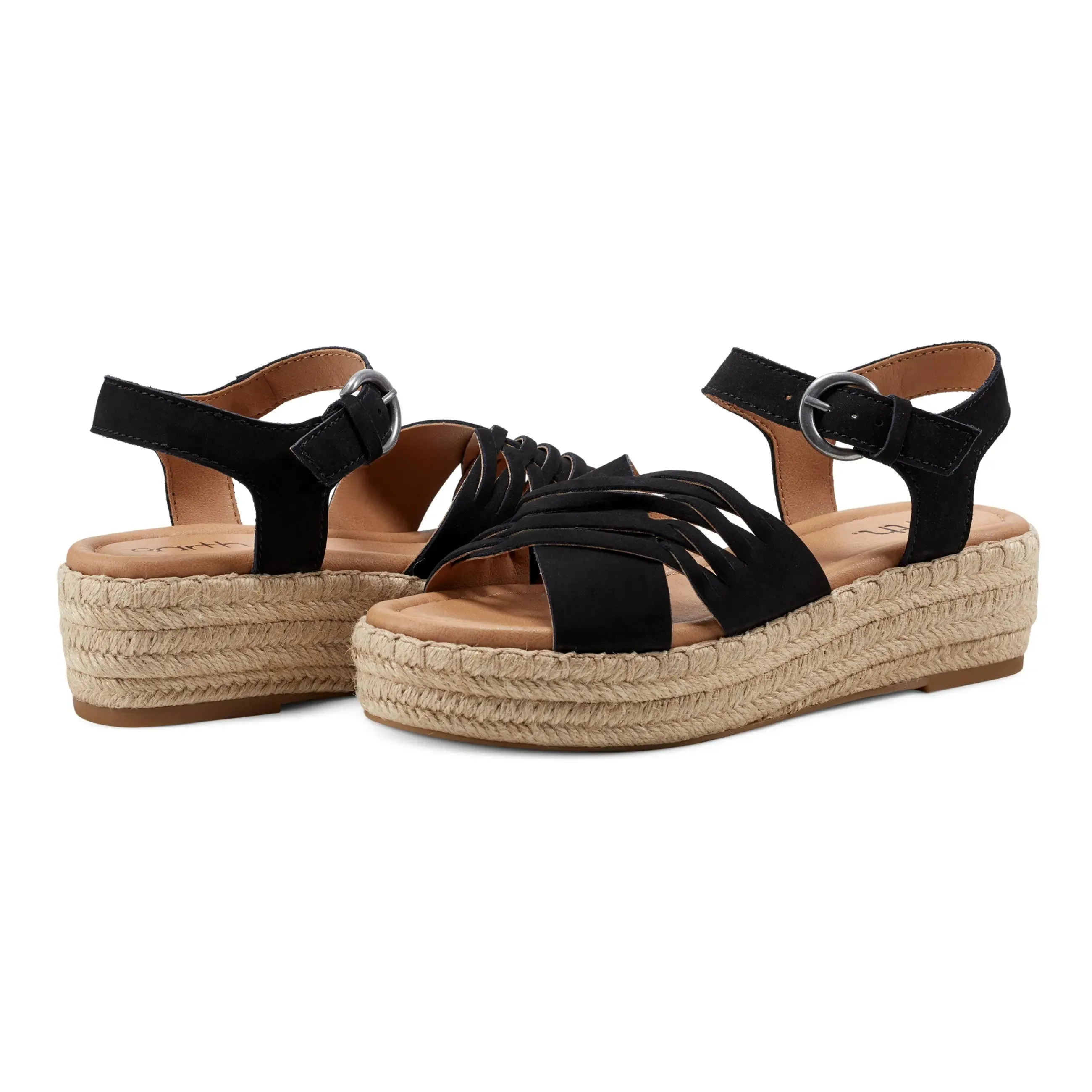 Hilda Freizeit-Espadrilles mit offener Spitze und Plateauabsatz