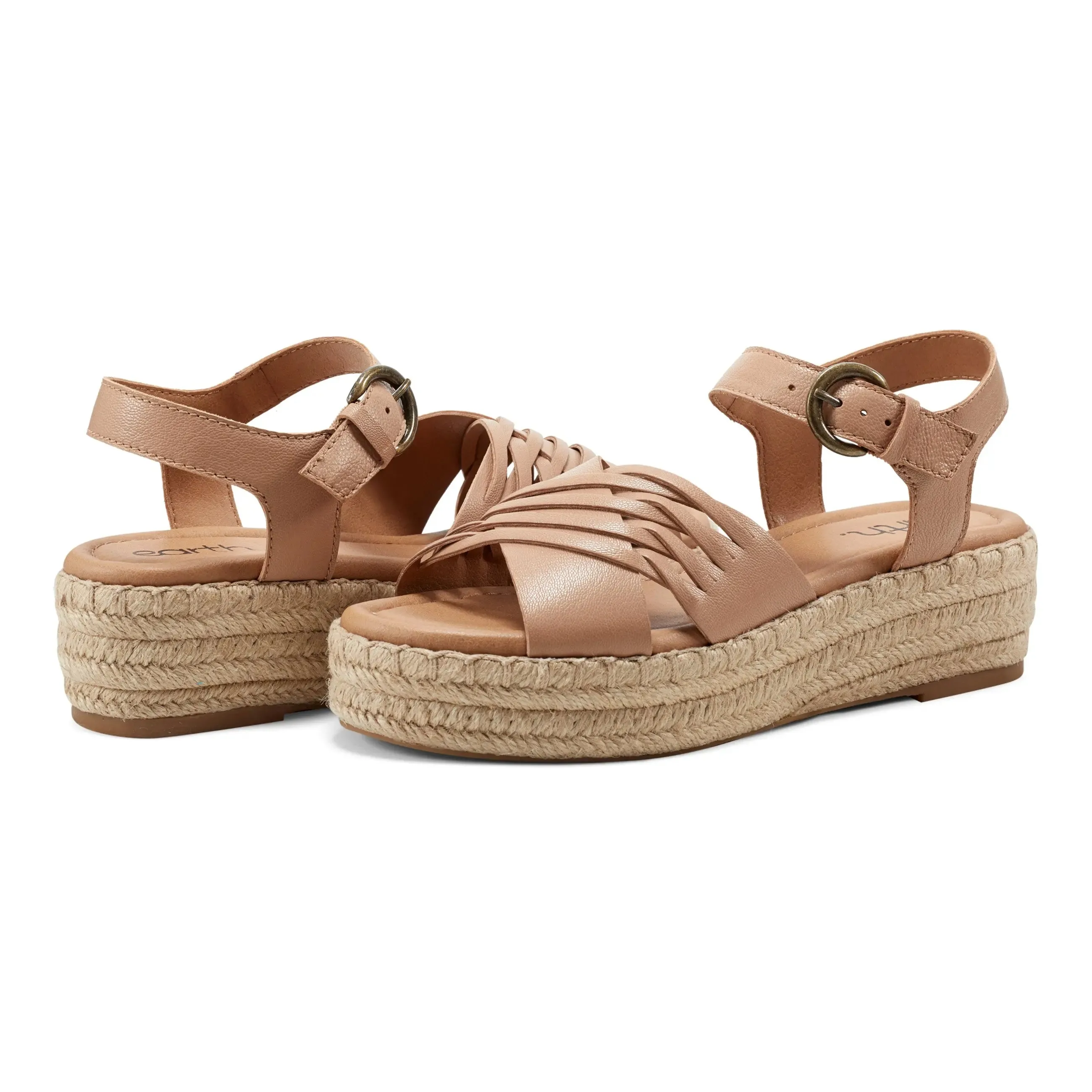 Hilda Freizeit-Espadrilles mit offener Spitze und Plateauabsatz
