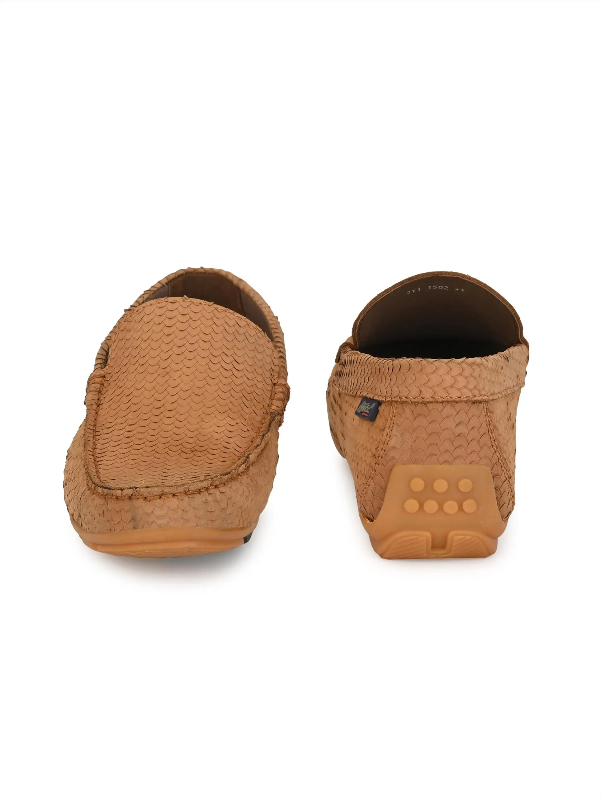 Hitz Herren Leder Mokassins in Beige für den Casual-Look
