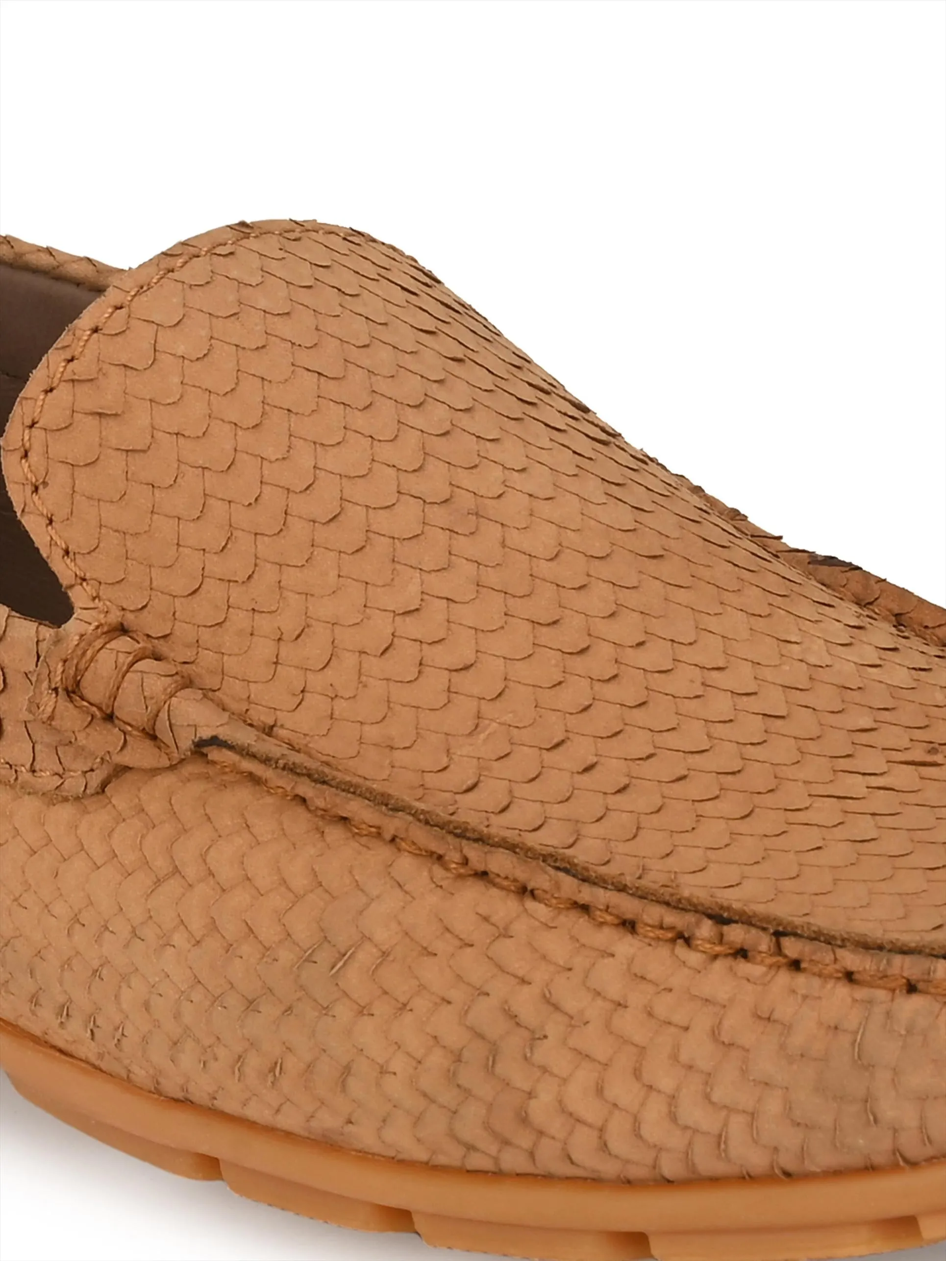 Hitz Herren Leder Mokassins in Beige für den Casual-Look
