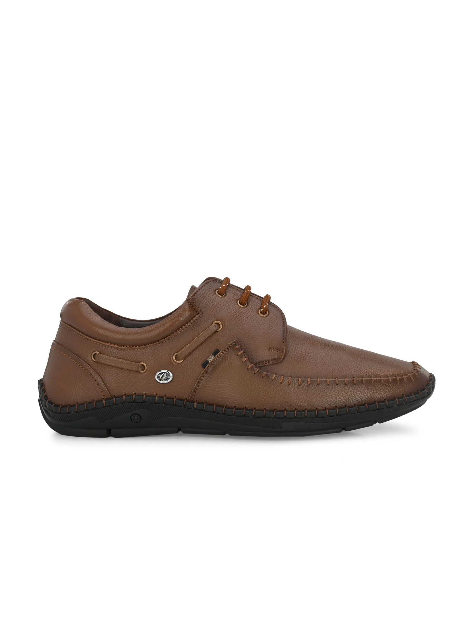 HITZ103 Herren Casual Schnürschuhe aus braunem Leder