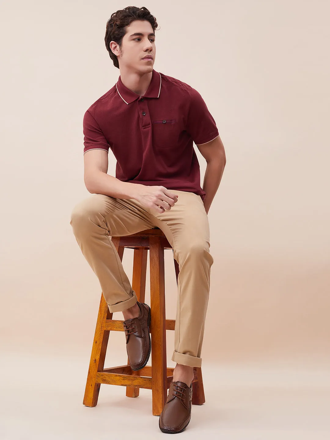 HITZ103 Herren Casual Schnürschuhe aus braunem Leder