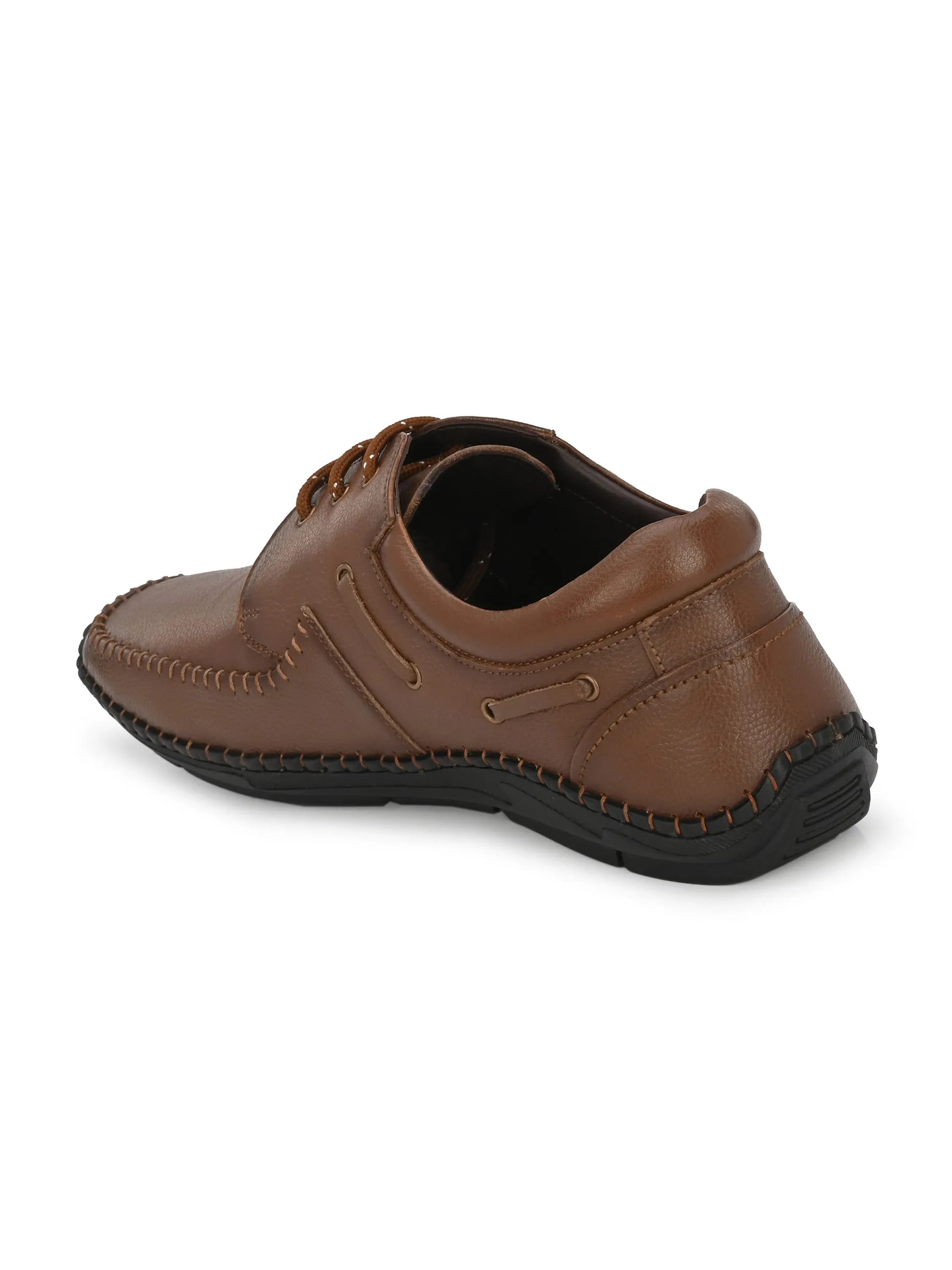 HITZ103 Herren Casual Schnürschuhe aus braunem Leder