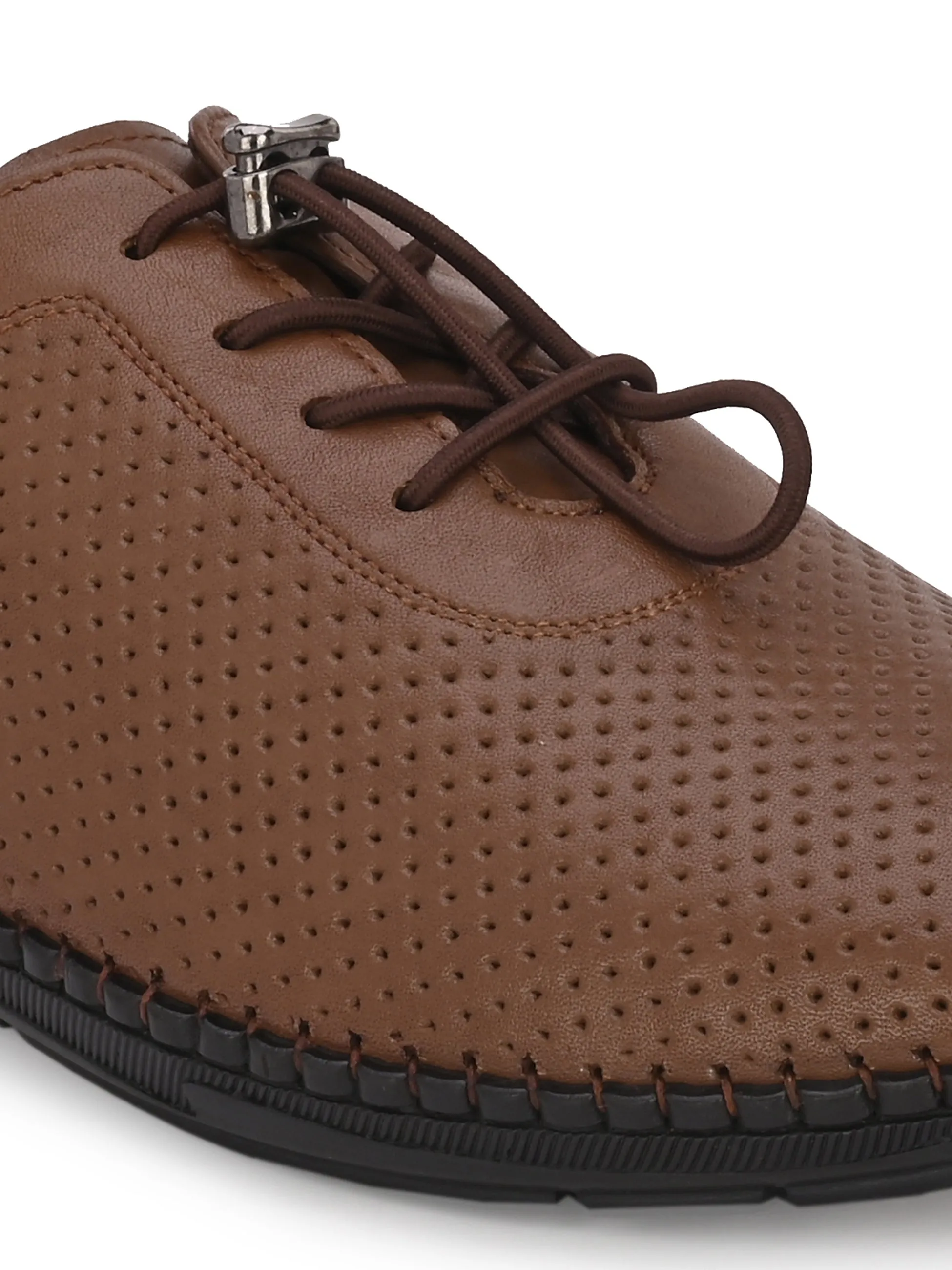 HITZ106 Herren Casual Schnürschuhe aus braunem Leder