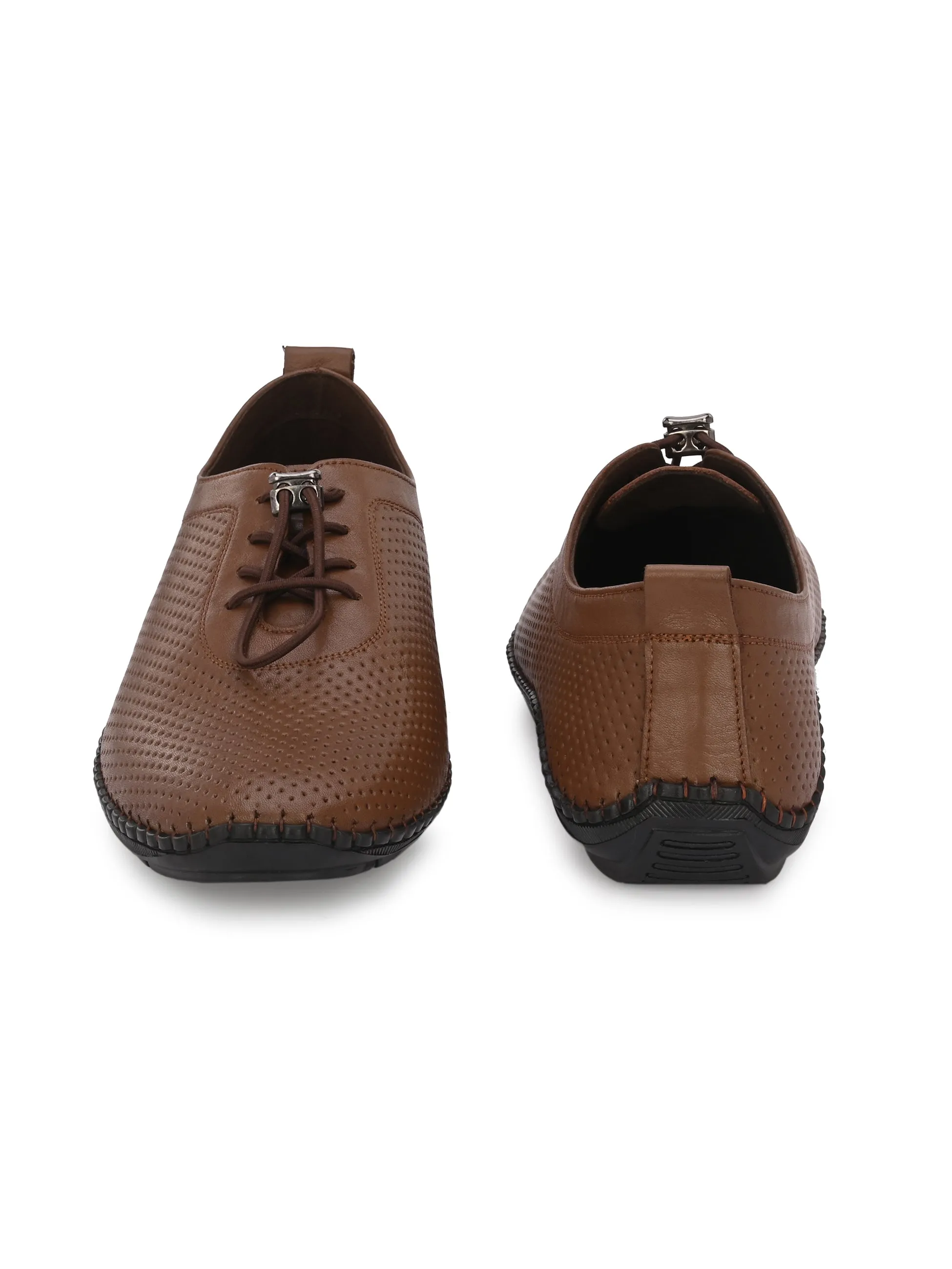 HITZ106 Herren Casual Schnürschuhe aus braunem Leder