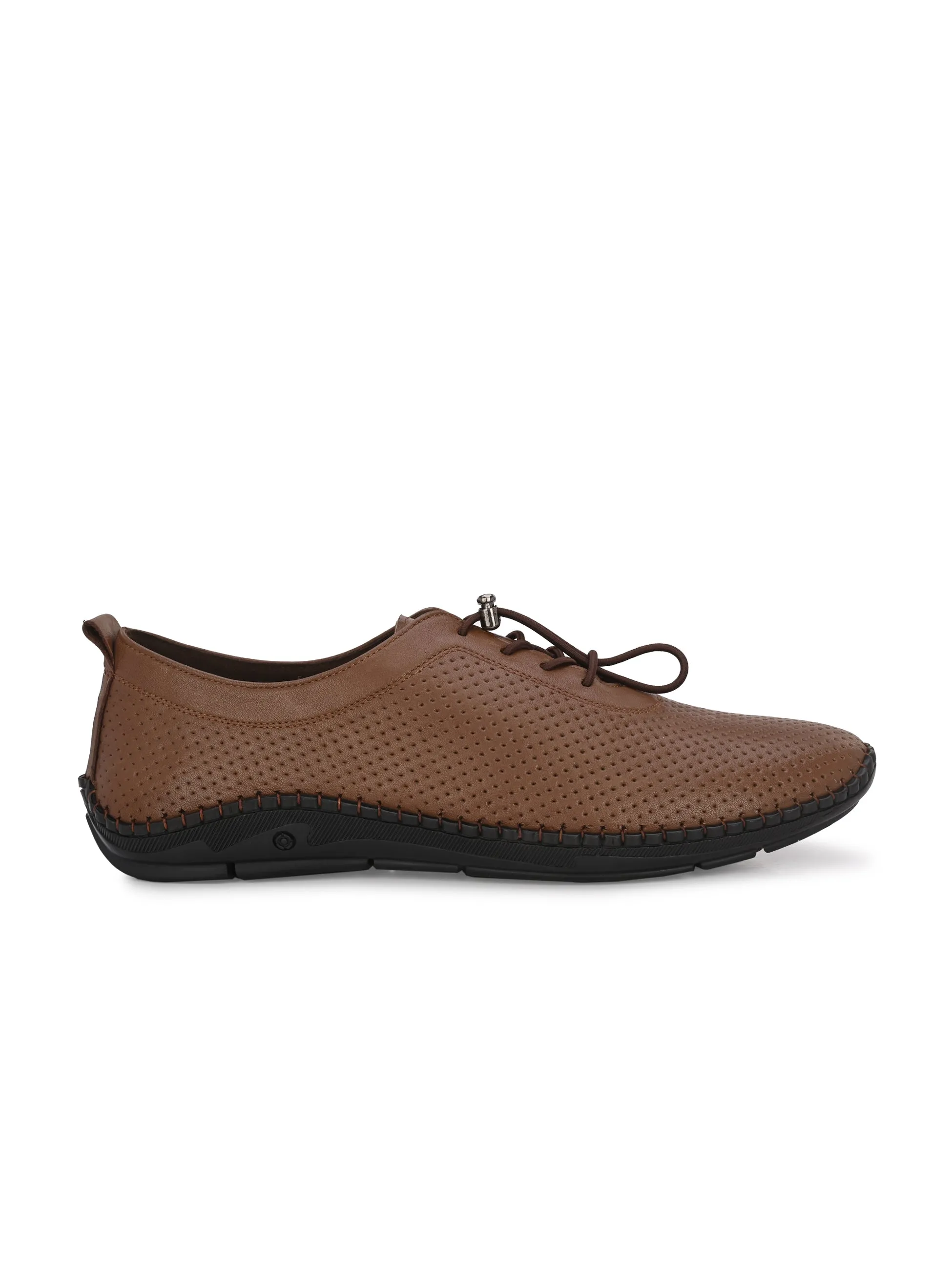 HITZ106 Herren Casual Schnürschuhe aus braunem Leder