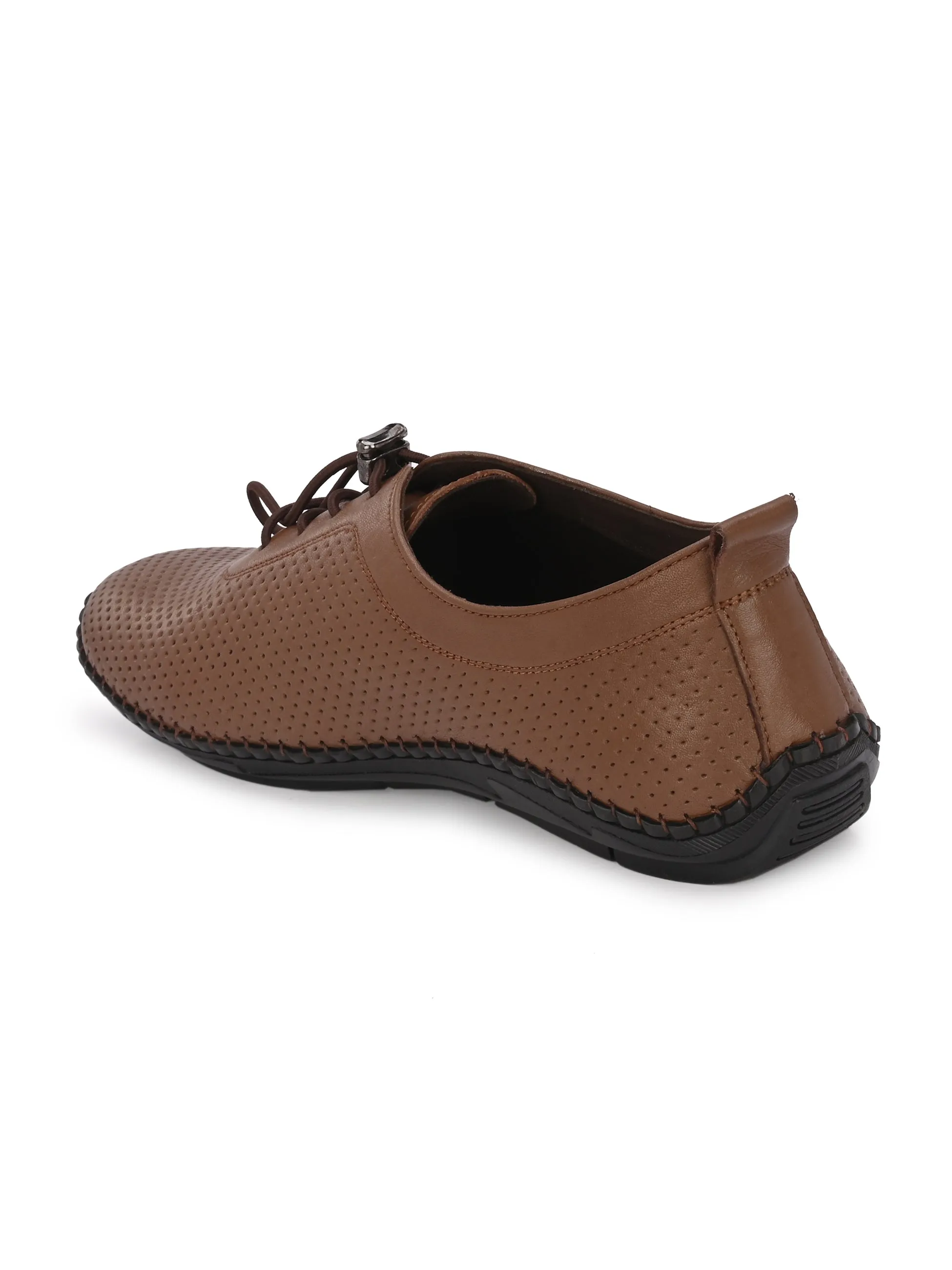 HITZ106 Herren Casual Schnürschuhe aus braunem Leder