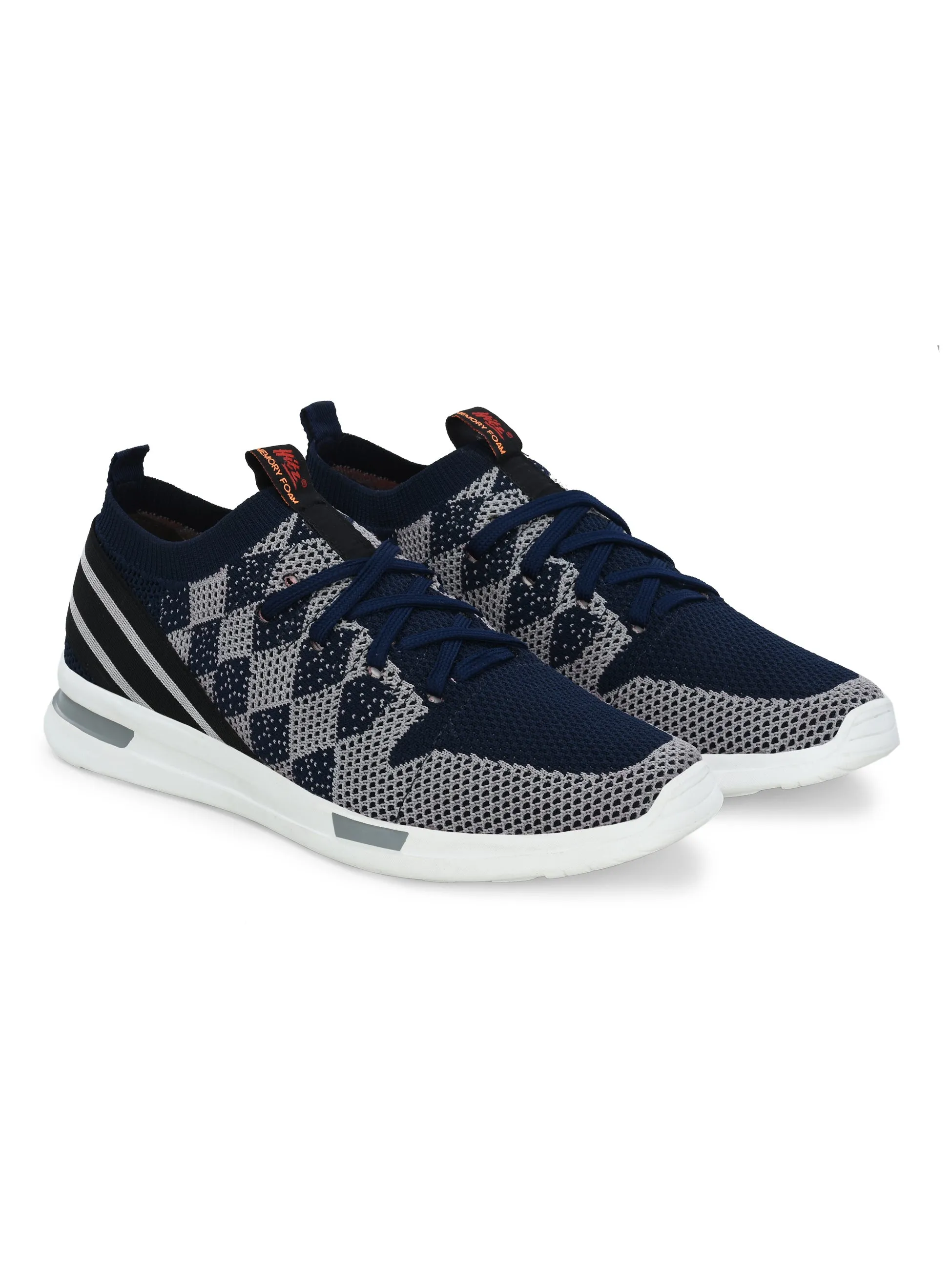 HITZ211 Herren Blaue Leder Casual Schnürschuhe