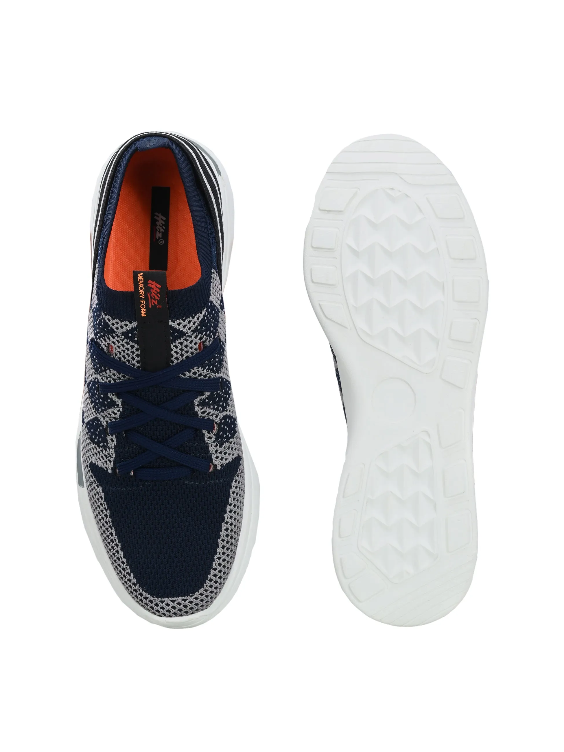 HITZ211 Herren Blaue Leder Casual Schnürschuhe