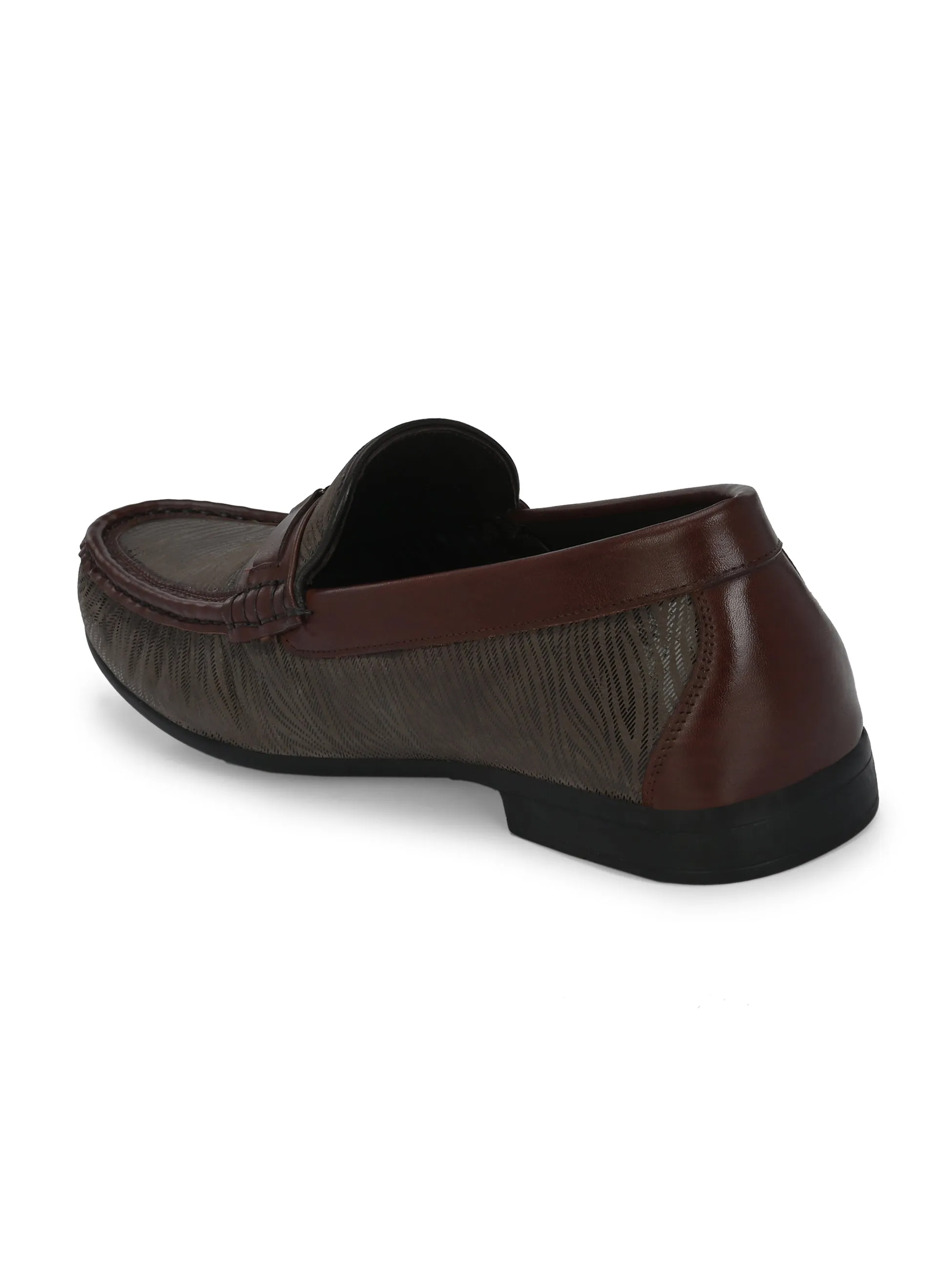 HITZ5344 Herren Braune Leder Freizeit-Loafer