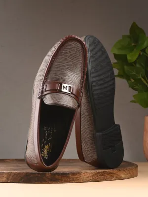 HITZ5344 Herren Braune Leder Freizeit-Loafer