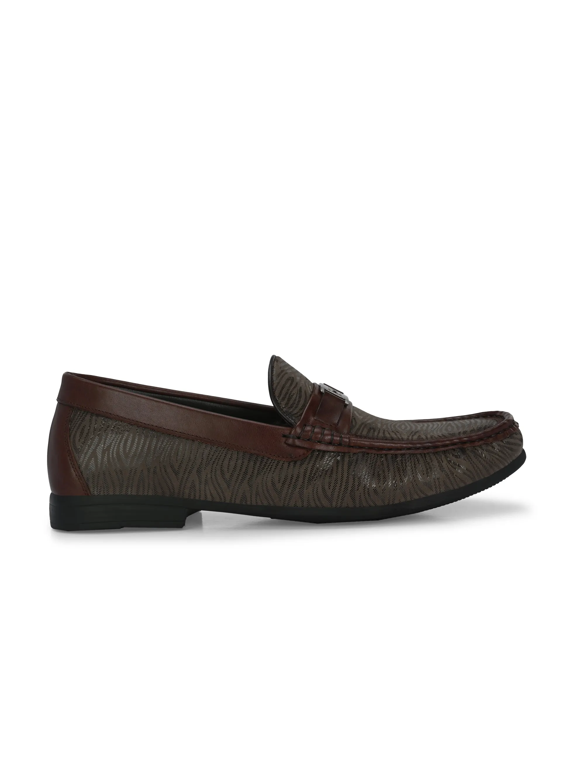 HITZ5344 Herren Braune Leder Freizeit-Loafer