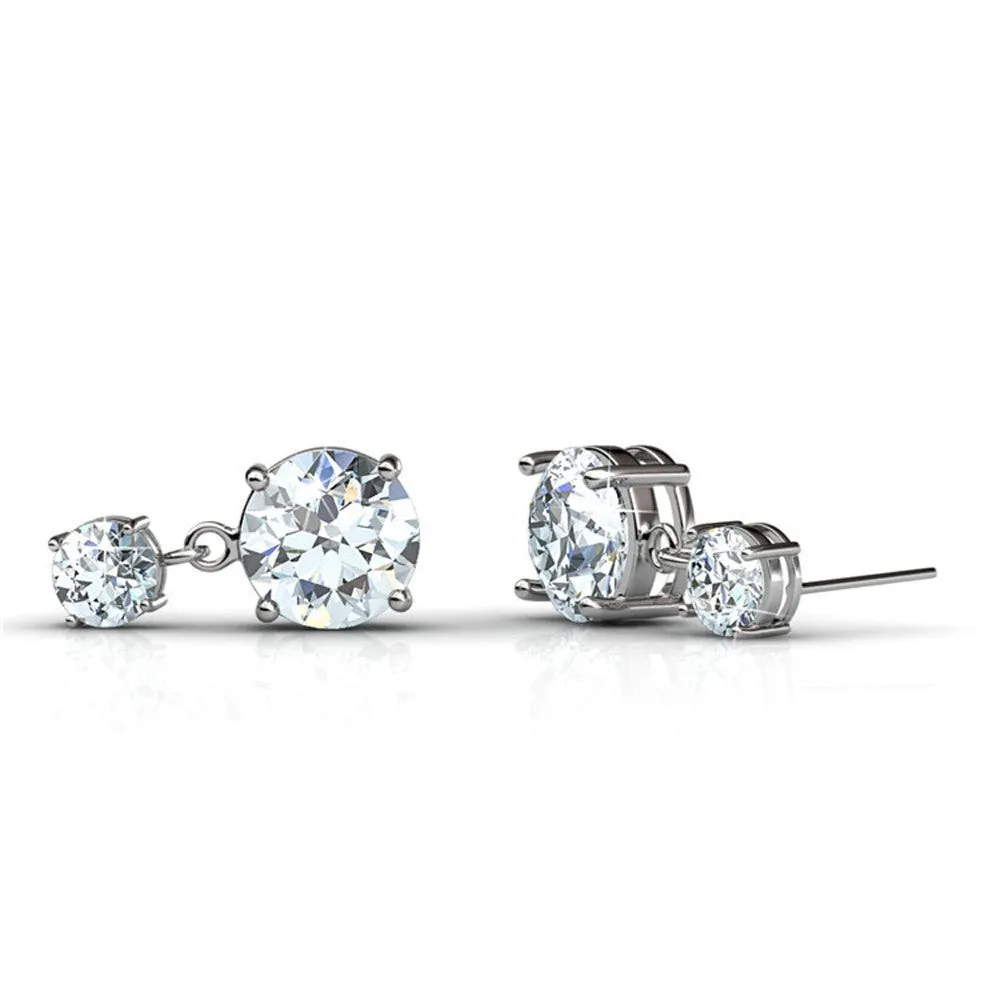 Jasmine 18k Weißgold plattierte Ohrringe mit Swarovski Kristallen