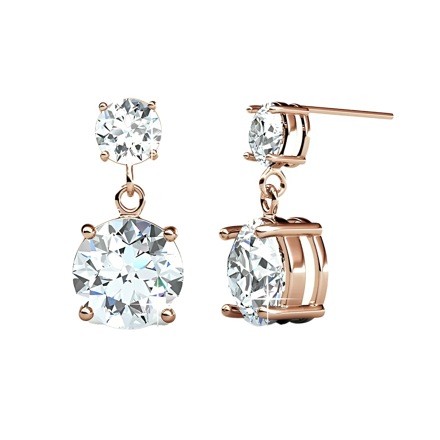 Jasmine 18k Weißgold plattierte Ohrringe mit Swarovski Kristallen