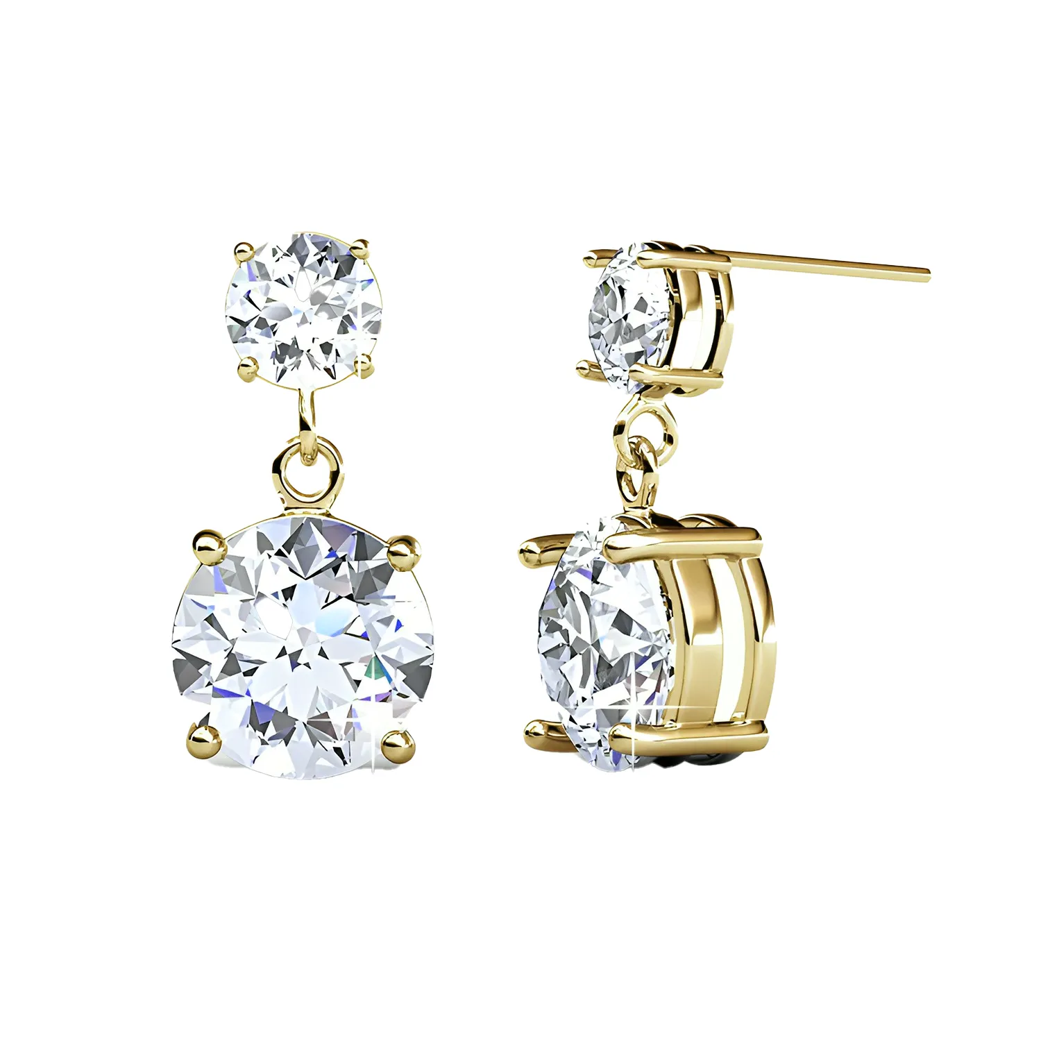 Jasmine 18k Weißgold plattierte Ohrringe mit Swarovski Kristallen