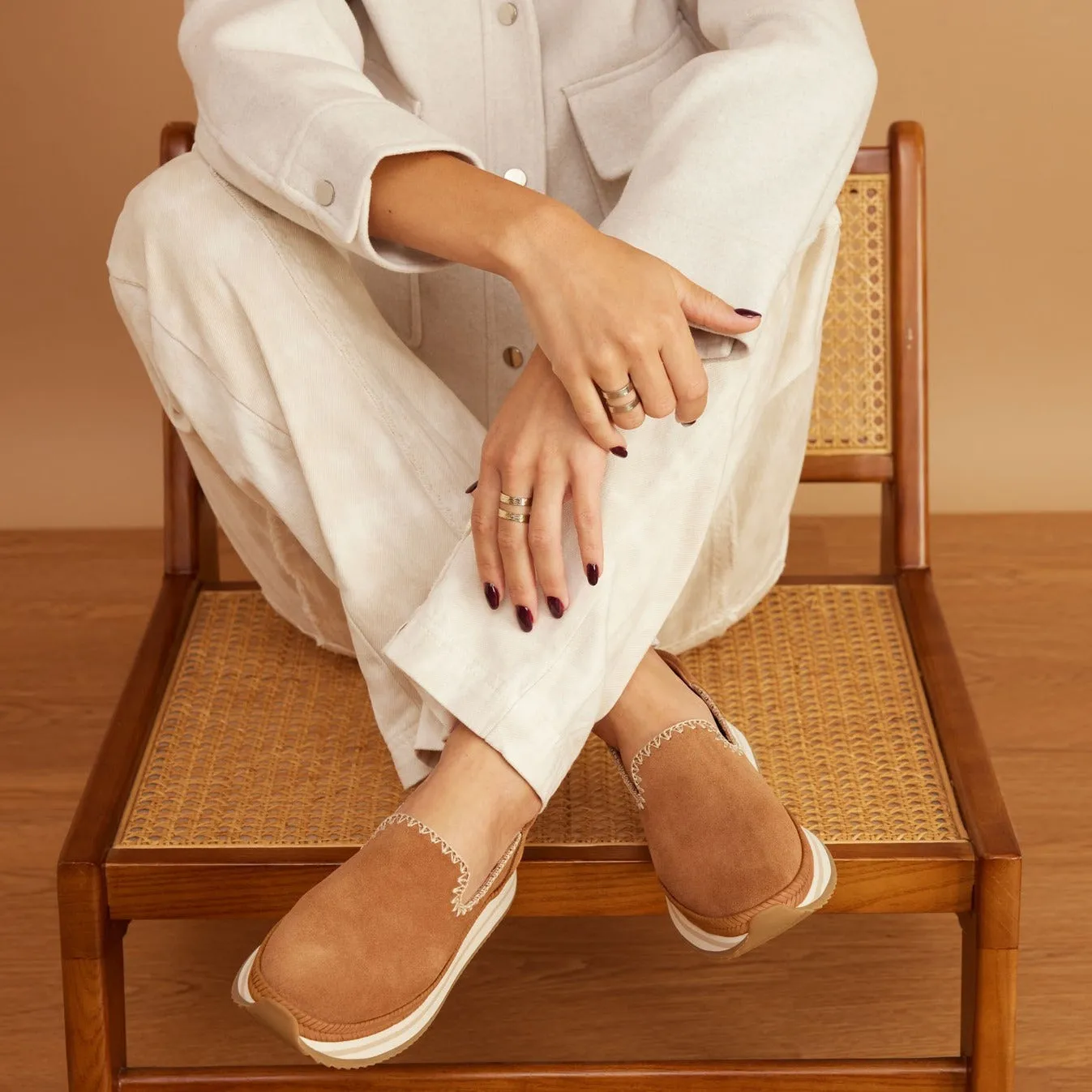 Jocelyn Brown Wildleder Deco-Stich Espadrille Sneaker