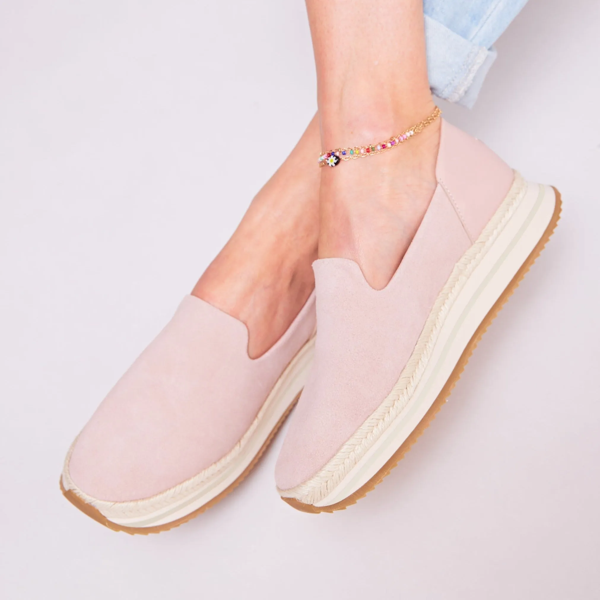 Jocelyn Pink Wildleder Espadrille Sneaker