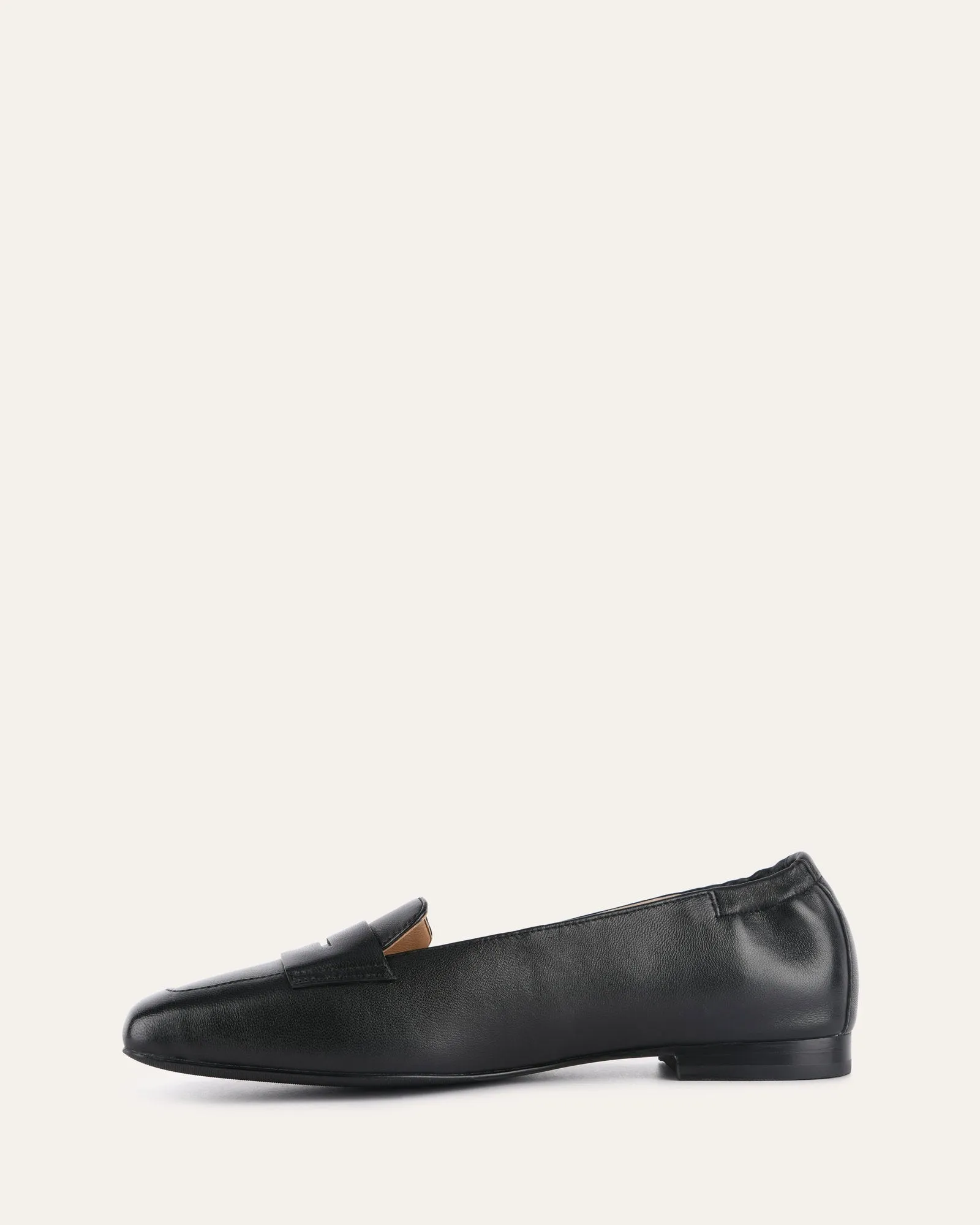 KENNEDY CASUAL FLATS SCHWARZES LEDER