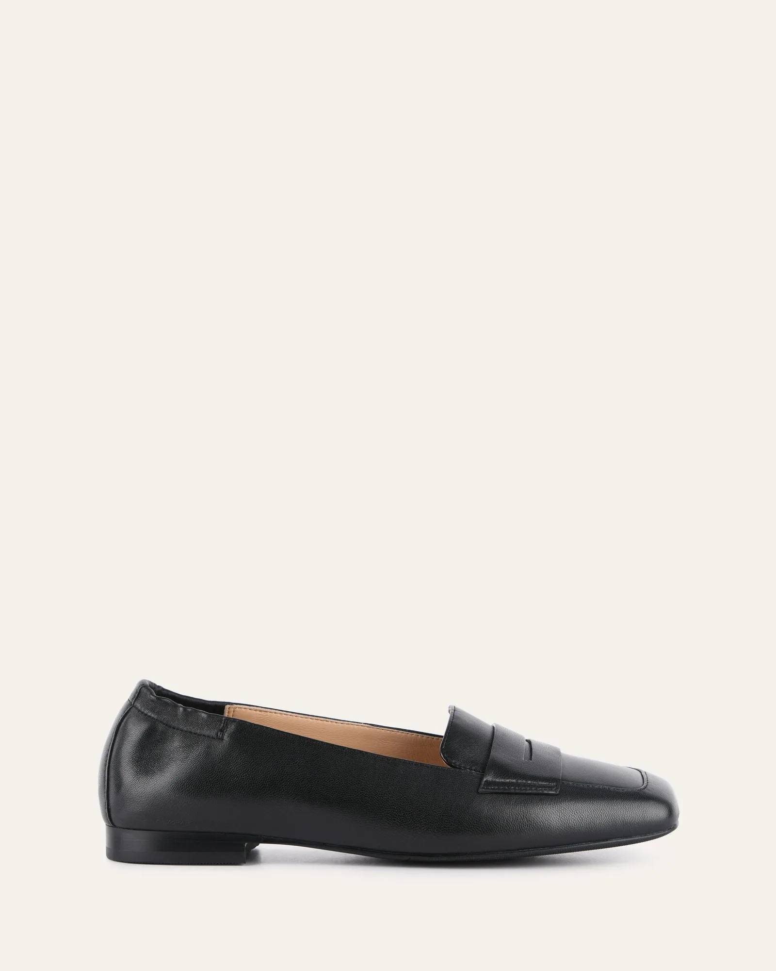 KENNEDY CASUAL FLATS SCHWARZES LEDER