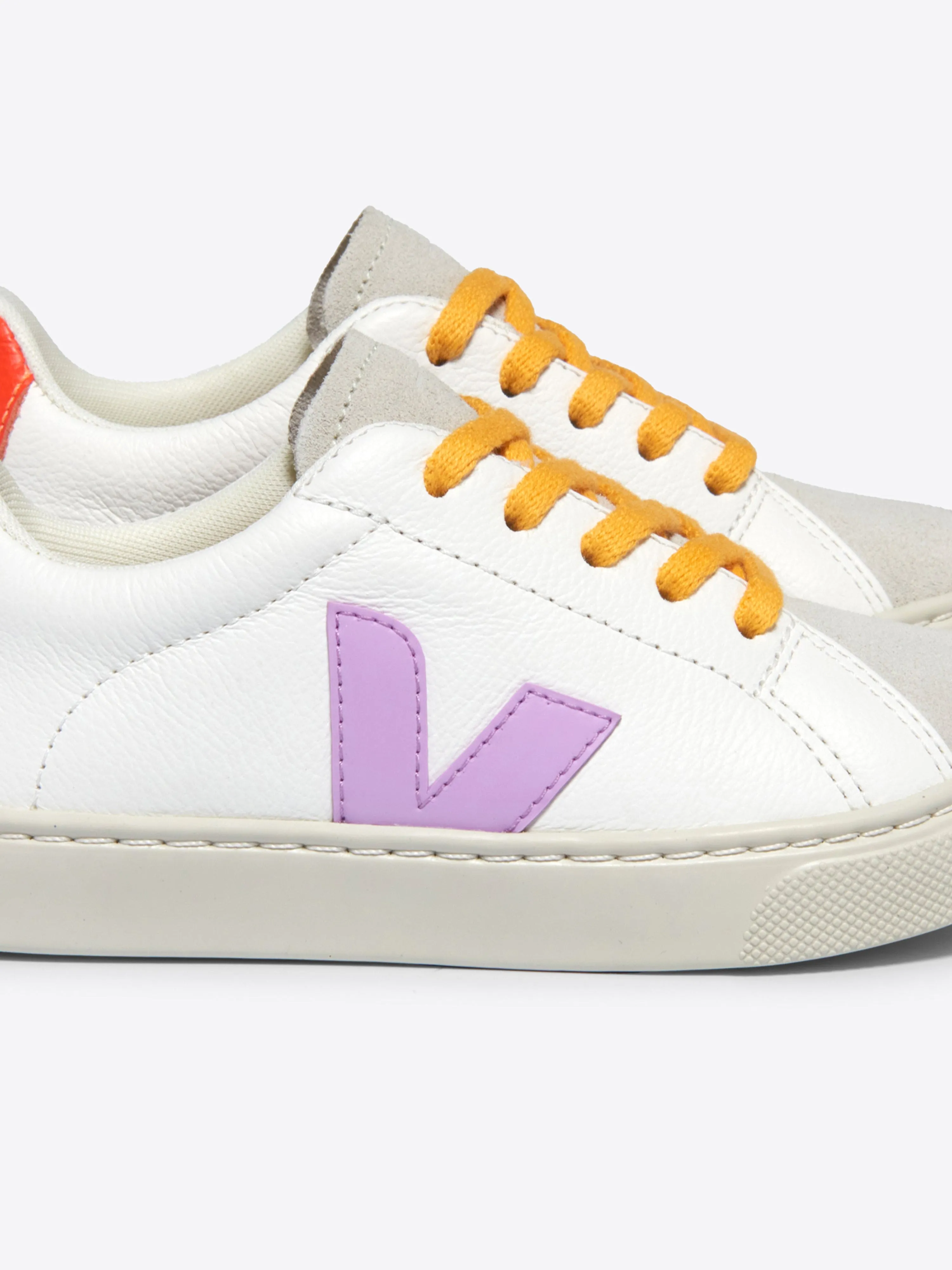 Kinder-Schnürsenkel-Ledersneaker Esplar in Weiß