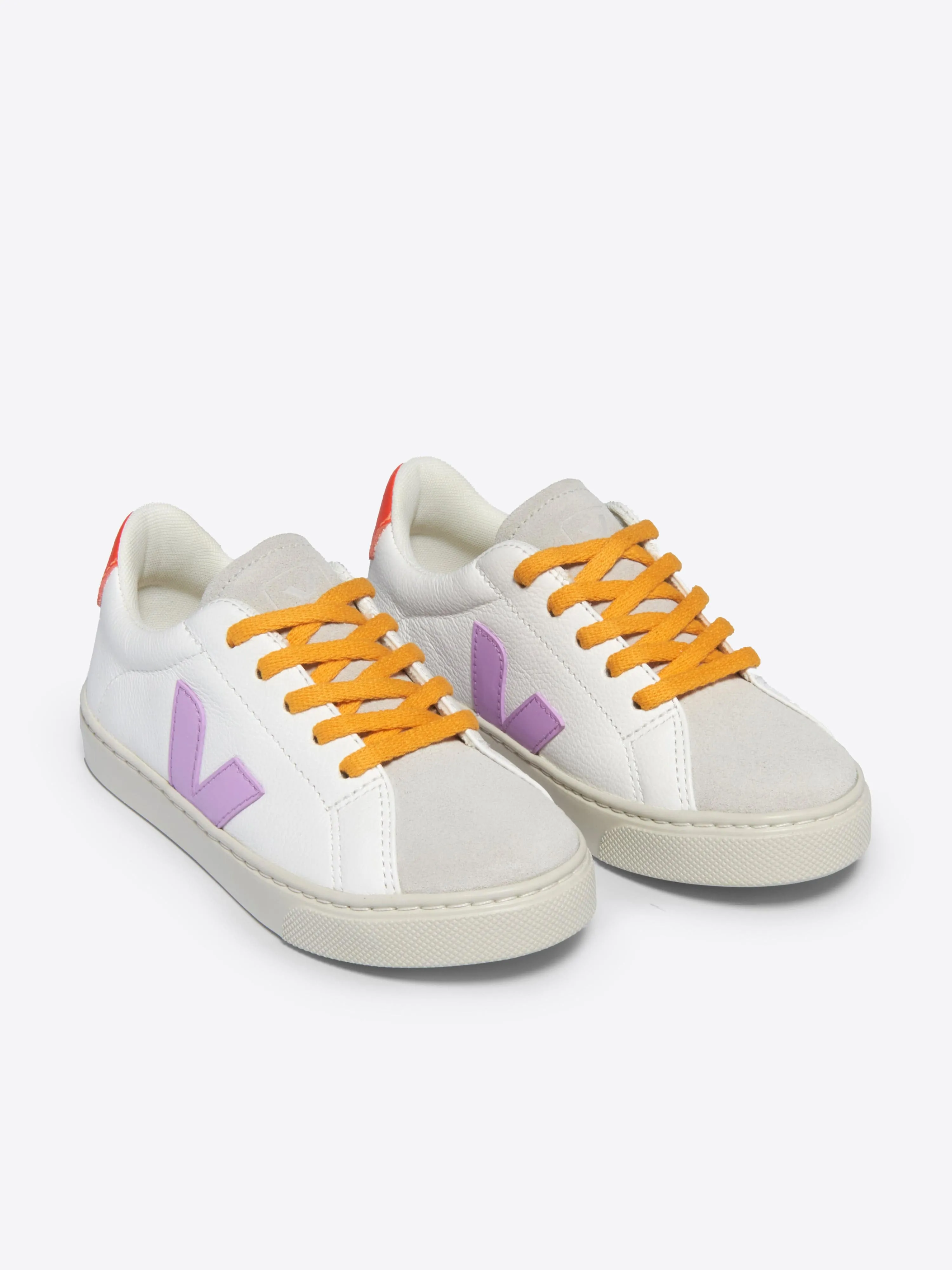 Kinder-Schnürsenkel-Ledersneaker Esplar in Weiß