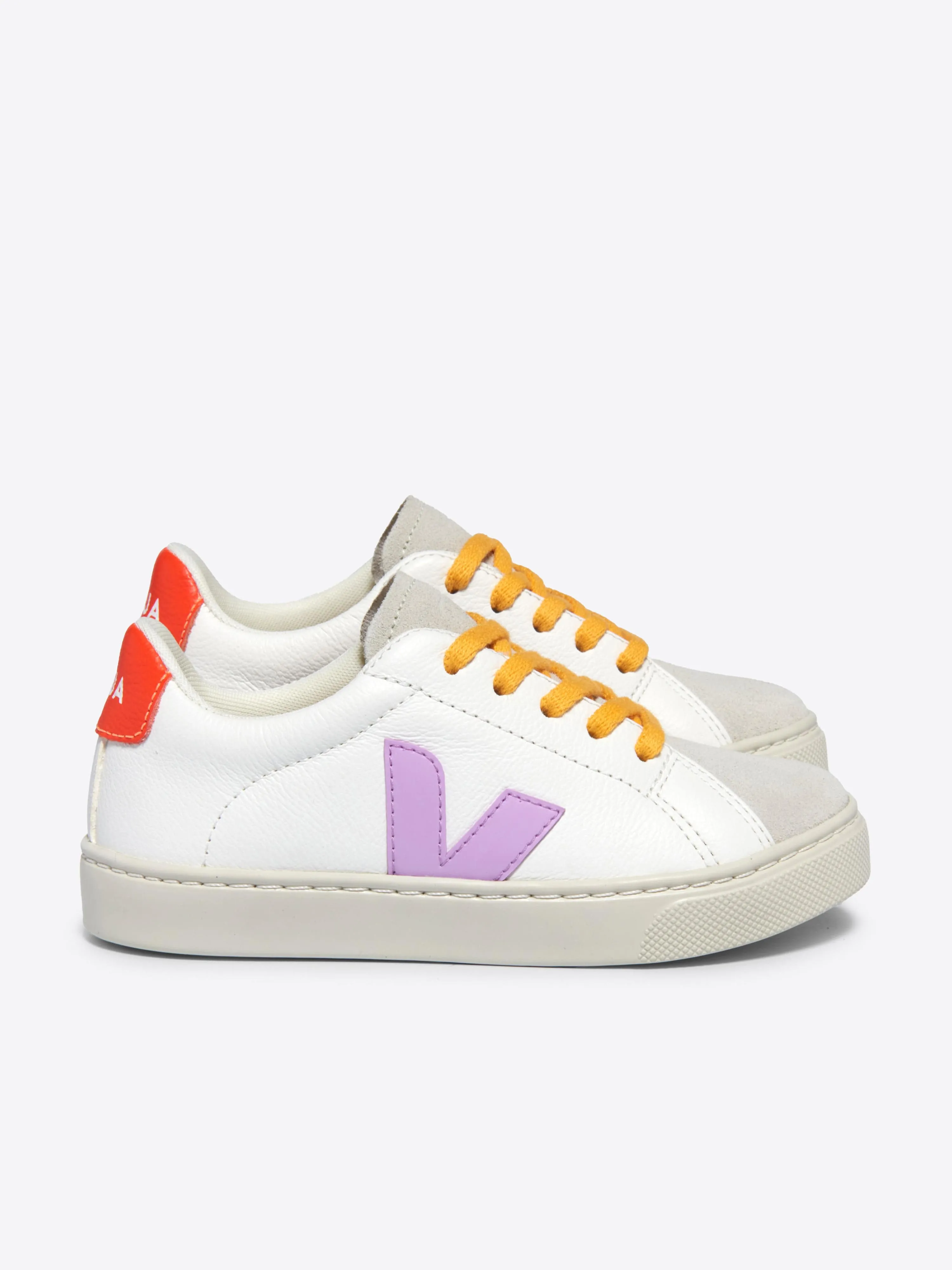 Kinder-Schnürsenkel-Ledersneaker Esplar in Weiß