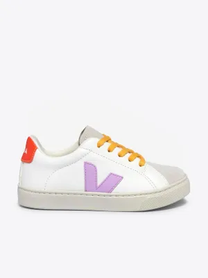Kinder-Schnürsenkel-Ledersneaker Esplar in Weiß