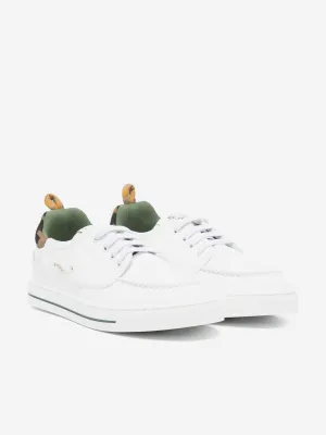 Kinder Leder- und Jacquard-Turnschuhe in Weiß