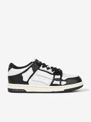 Kinder Leder Skel Top Low Turnschuhe in Schwarz
