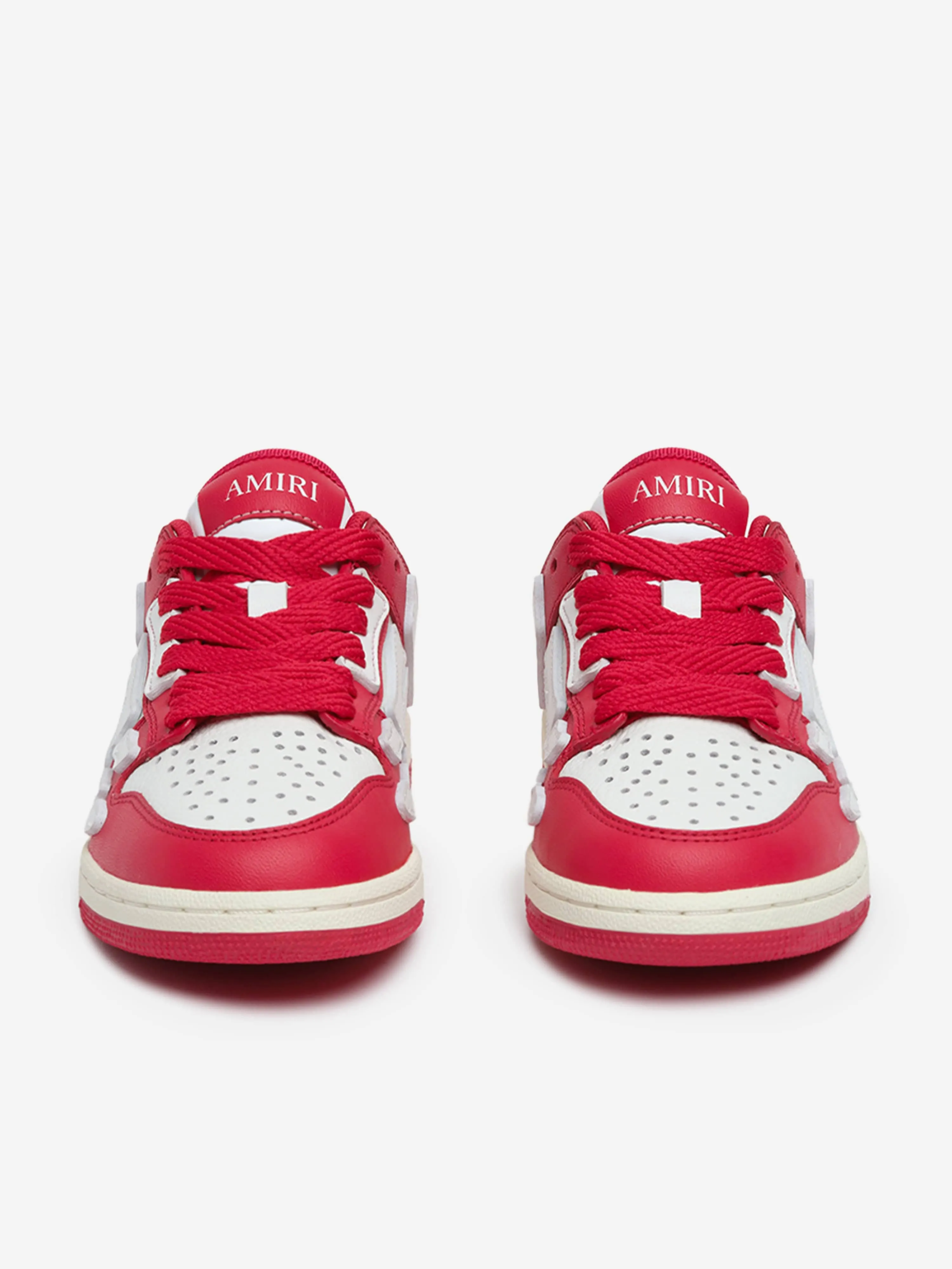 Kinder Leder-Sneaker mit niedrigem Schaft in Rot